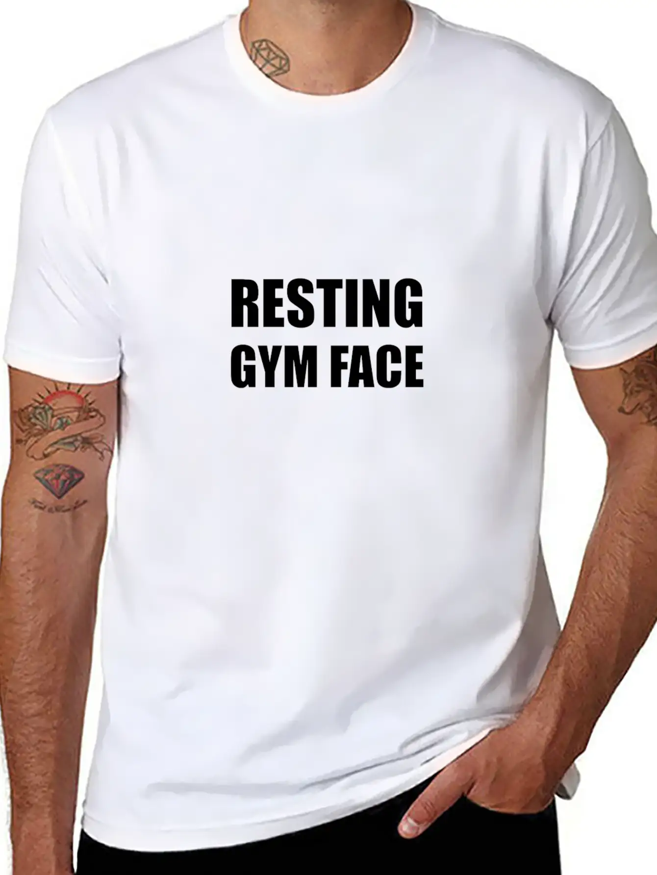 Resting Gym Face Funny Unisex Short Sleeve Soft Cotton T-Shirt – Casual Everyday Wear