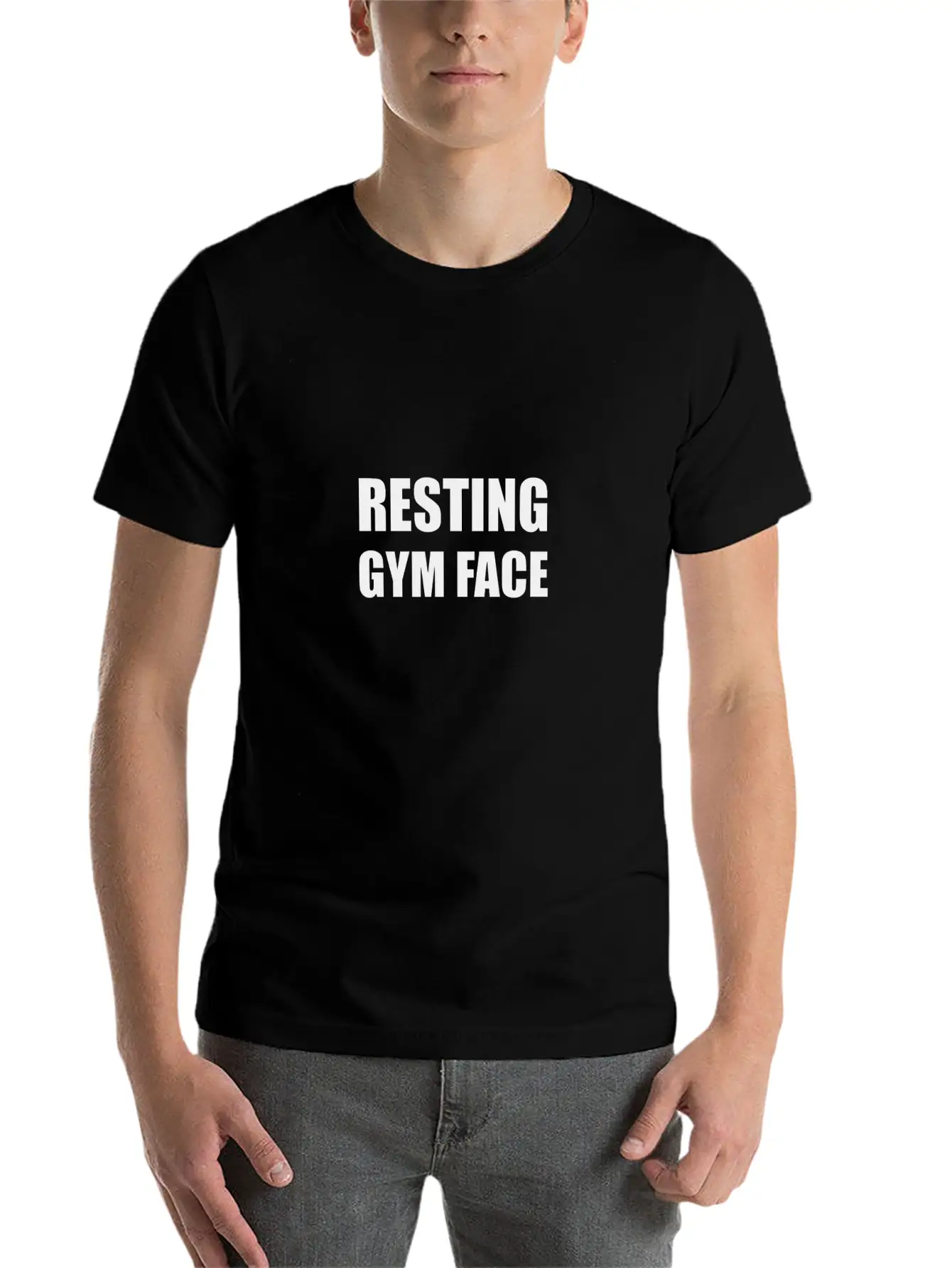 Resting Gym Face Funny Unisex Short Sleeve Soft Cotton T-Shirt – Casual Everyday Wear