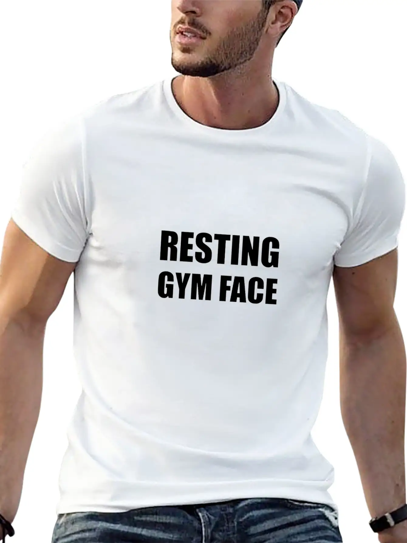 Resting Gym Face Funny Unisex Short Sleeve Soft Cotton T-Shirt – Casual Everyday Wear