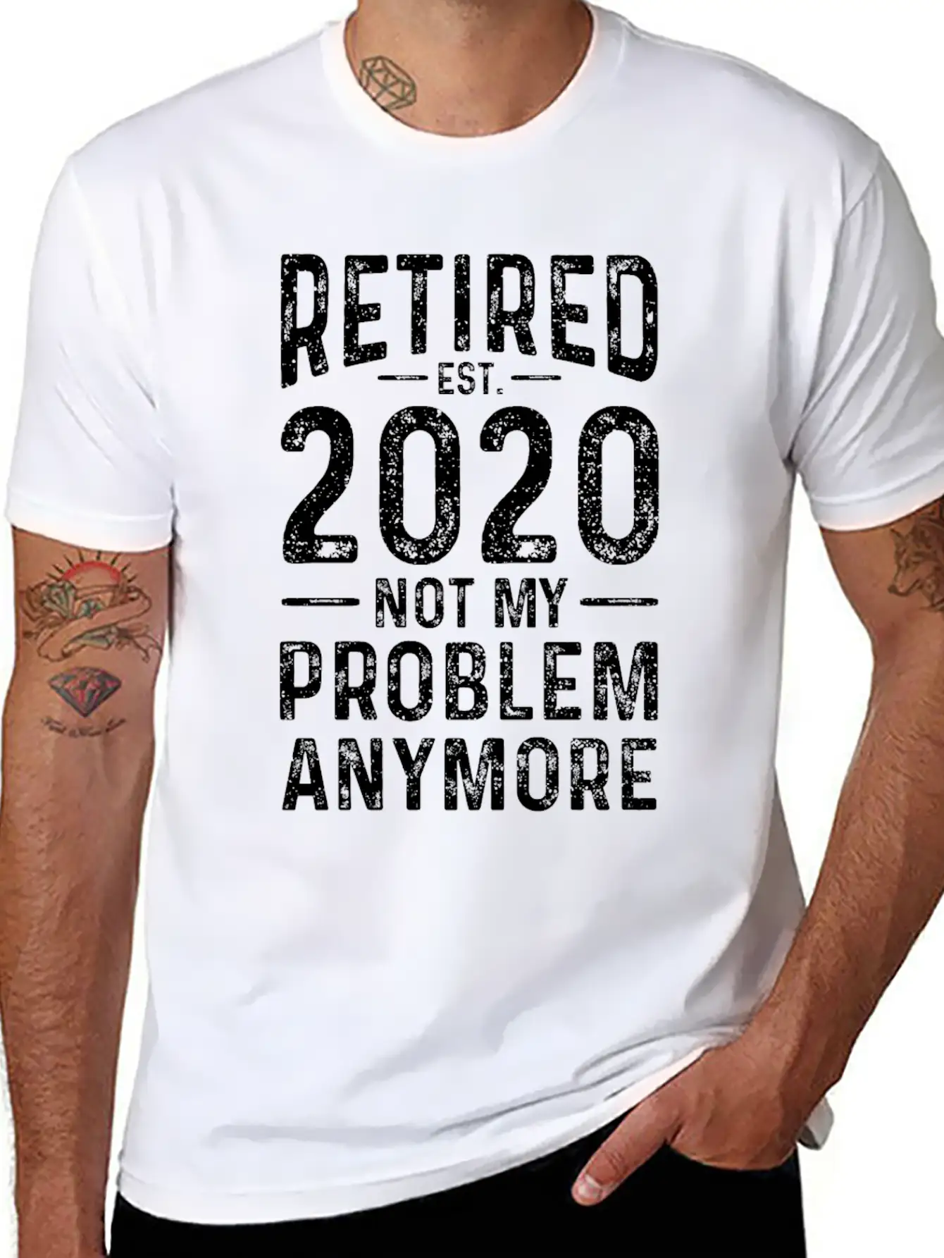 Retired 2020 Not My Problem Anymore Basic Graphic T-Shirt – Daily Comfort In Soft Cotton