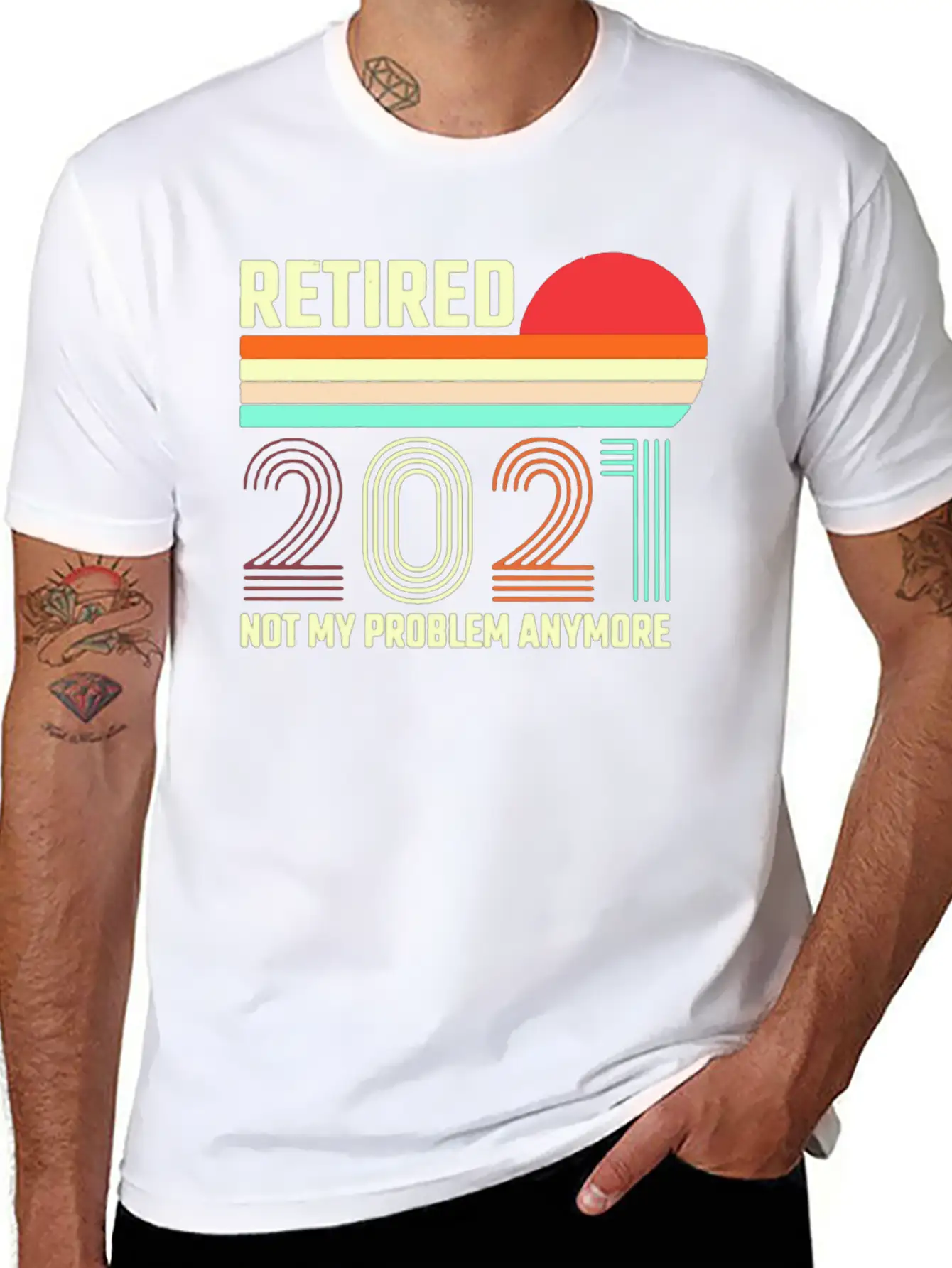 Retired 2021 Not My Problem Anymore Basic Graphic T-Shirt – Daily Comfort In Soft Cotton