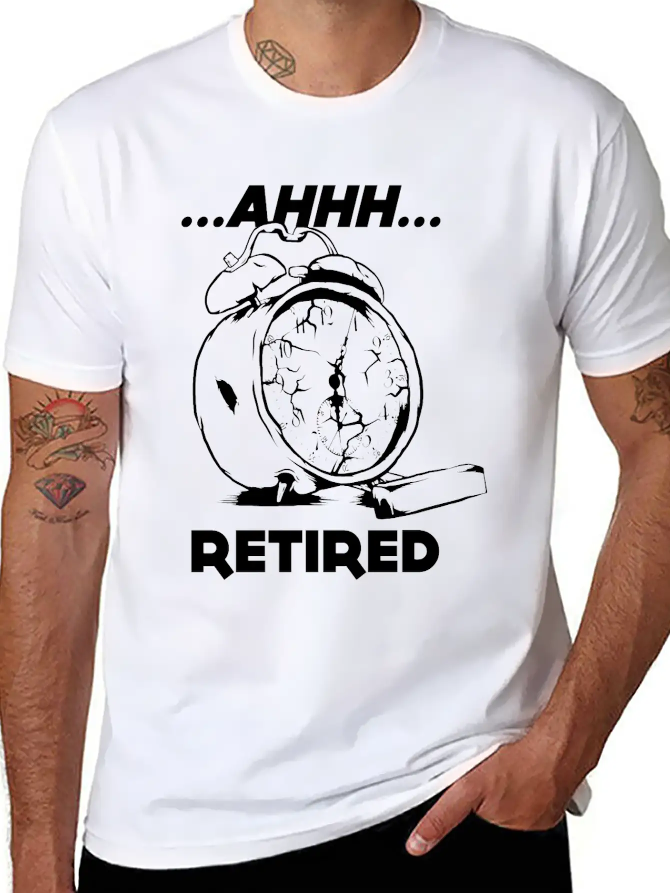 Retired Alarm Clock Retirement Time Unisex Short Sleeve Soft Cotton T-Shirt – Casual Everyday Wear