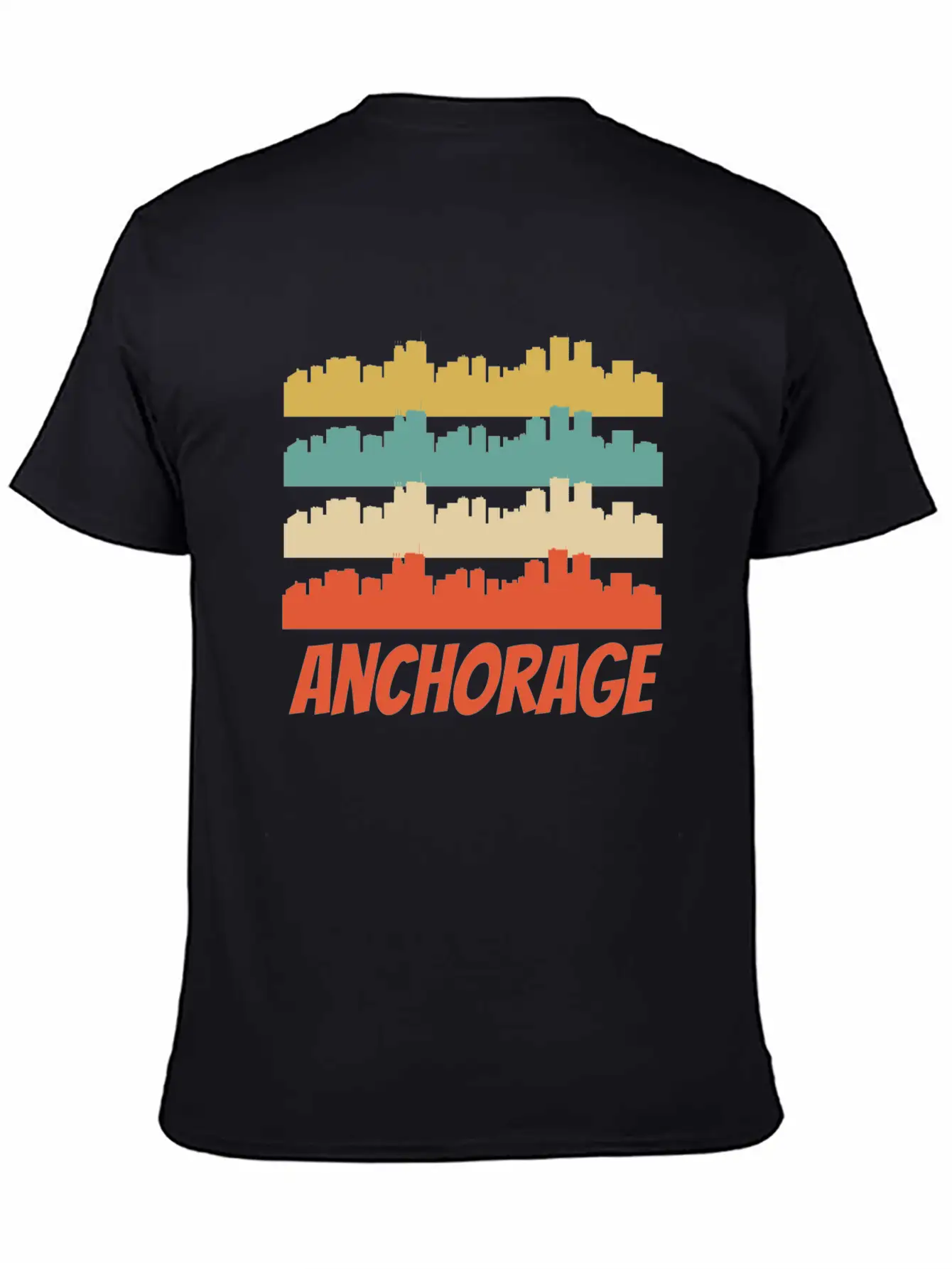 Retro Anchorage AK Skyline Pop Art Basic Graphic T-Shirt – Daily Comfort In Soft Cotton