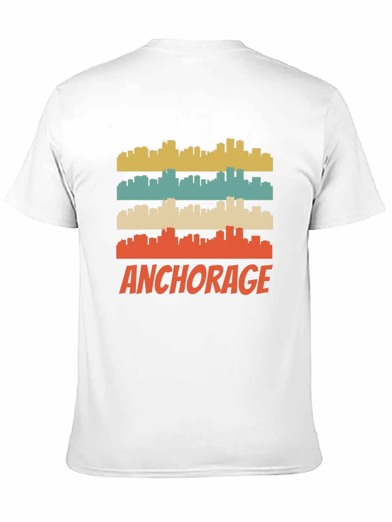 Retro Anchorage AK Skyline Pop Art Basic Graphic T-Shirt – Daily Comfort In Soft Cotton