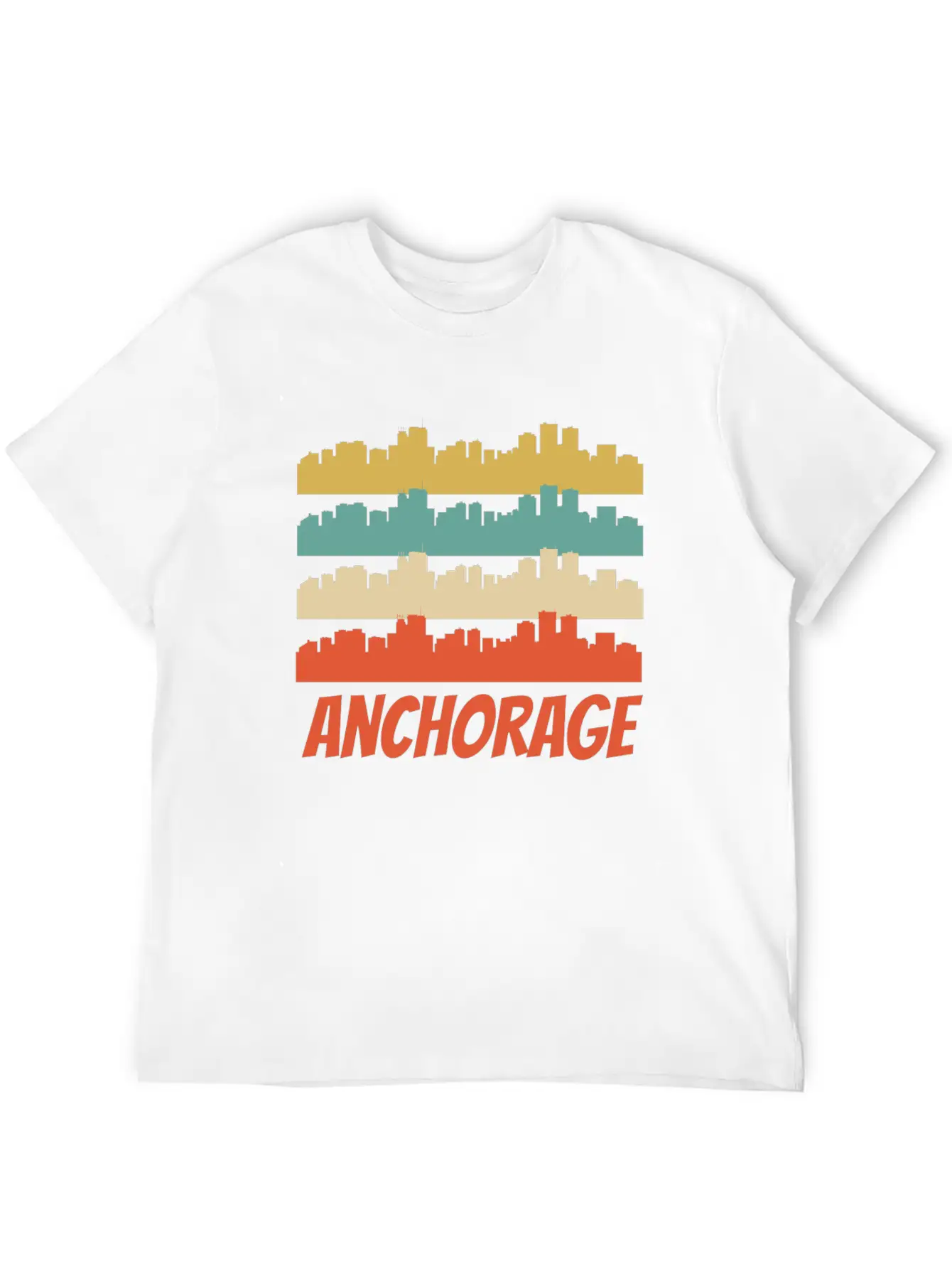 Retro Anchorage AK Skyline Pop Art Basic Graphic T-Shirt – Daily Comfort In Soft Cotton