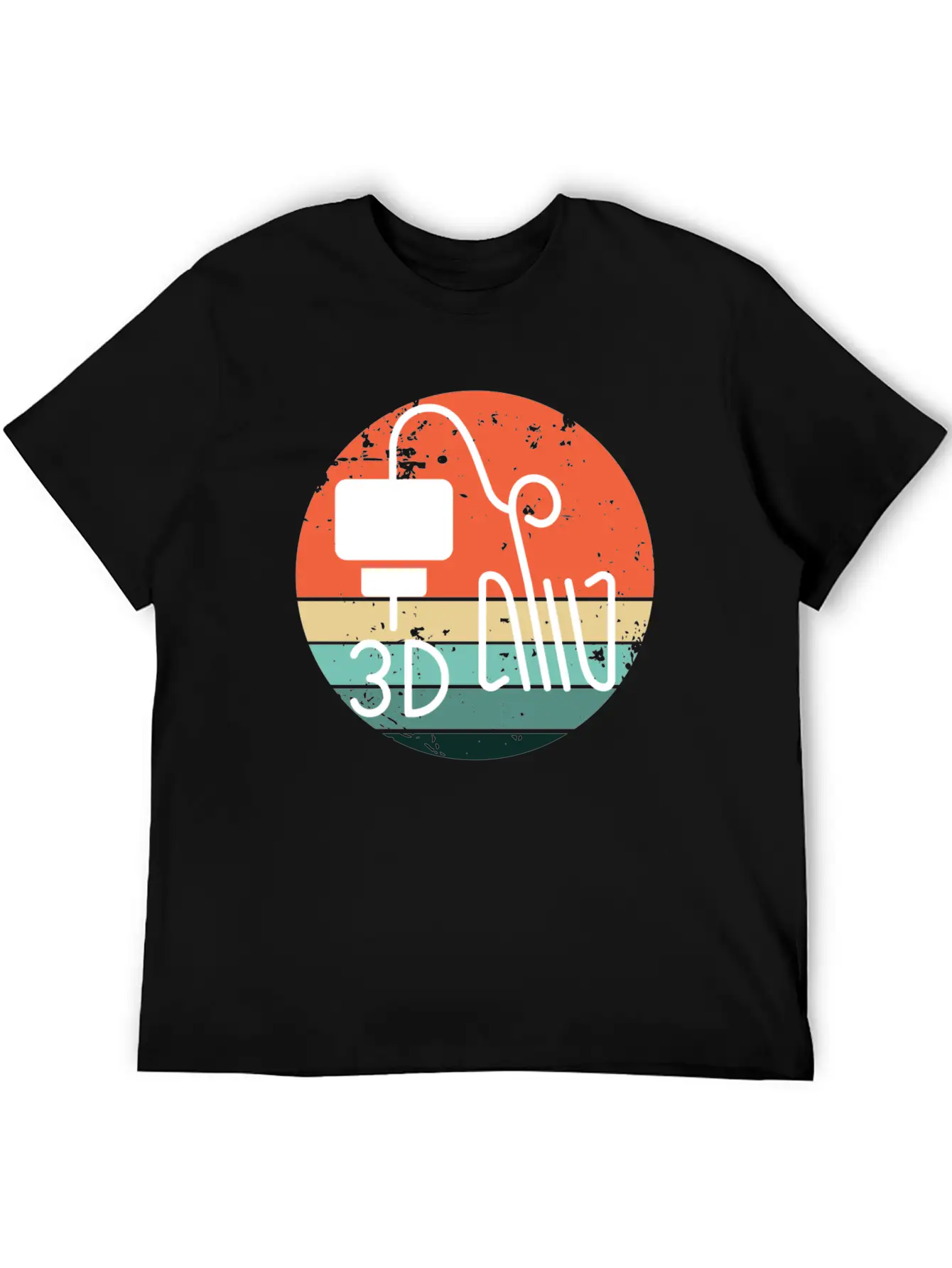 Retro Backdrop 3D Printing Machine Unisex Short Sleeve Soft Cotton T-Shirt – Casual Everyday Wear