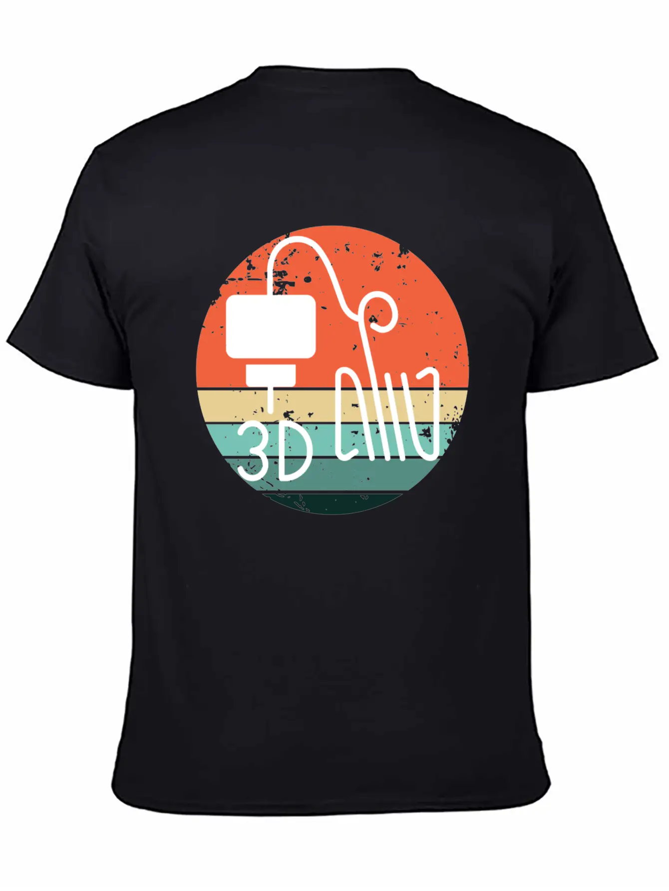Retro Backdrop 3D Printing Machine Unisex Short Sleeve Soft Cotton T-Shirt – Casual Everyday Wear