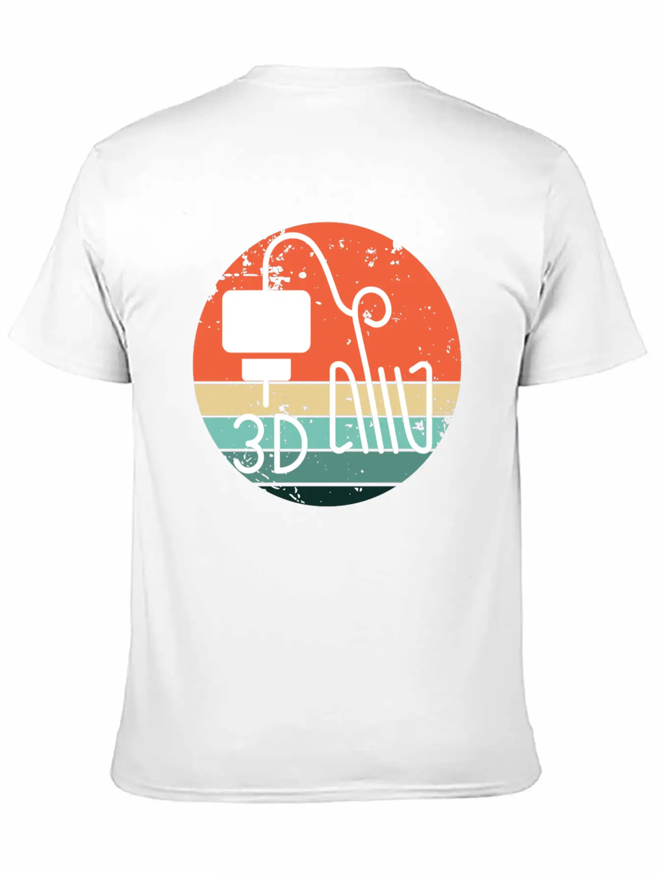 Retro Backdrop 3D Printing Machine Unisex Short Sleeve Soft Cotton T-Shirt – Casual Everyday Wear