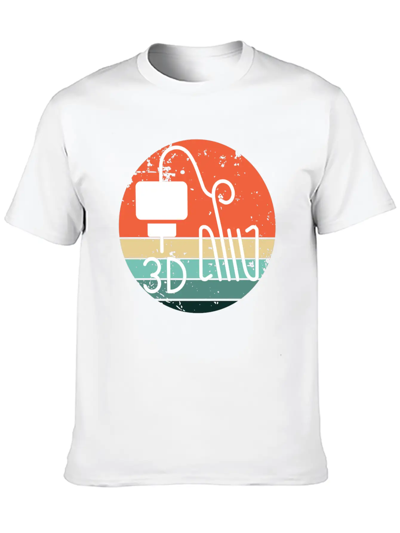 Retro Backdrop 3D Printing Machine Unisex Short Sleeve Soft Cotton T-Shirt – Casual Everyday Wear