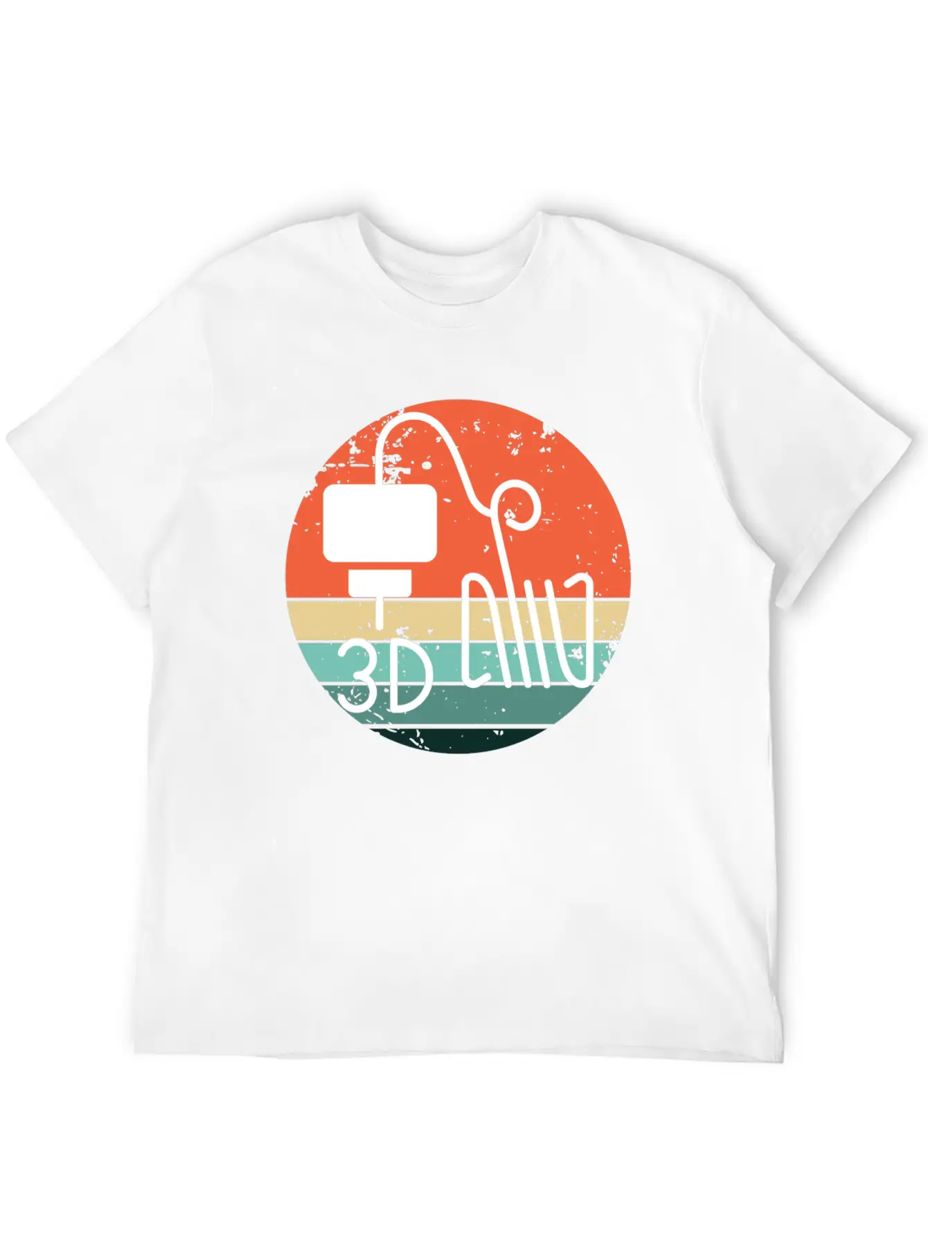 Retro Backdrop 3D Printing Machine Unisex Short Sleeve Soft Cotton T-Shirt – Casual Everyday Wear