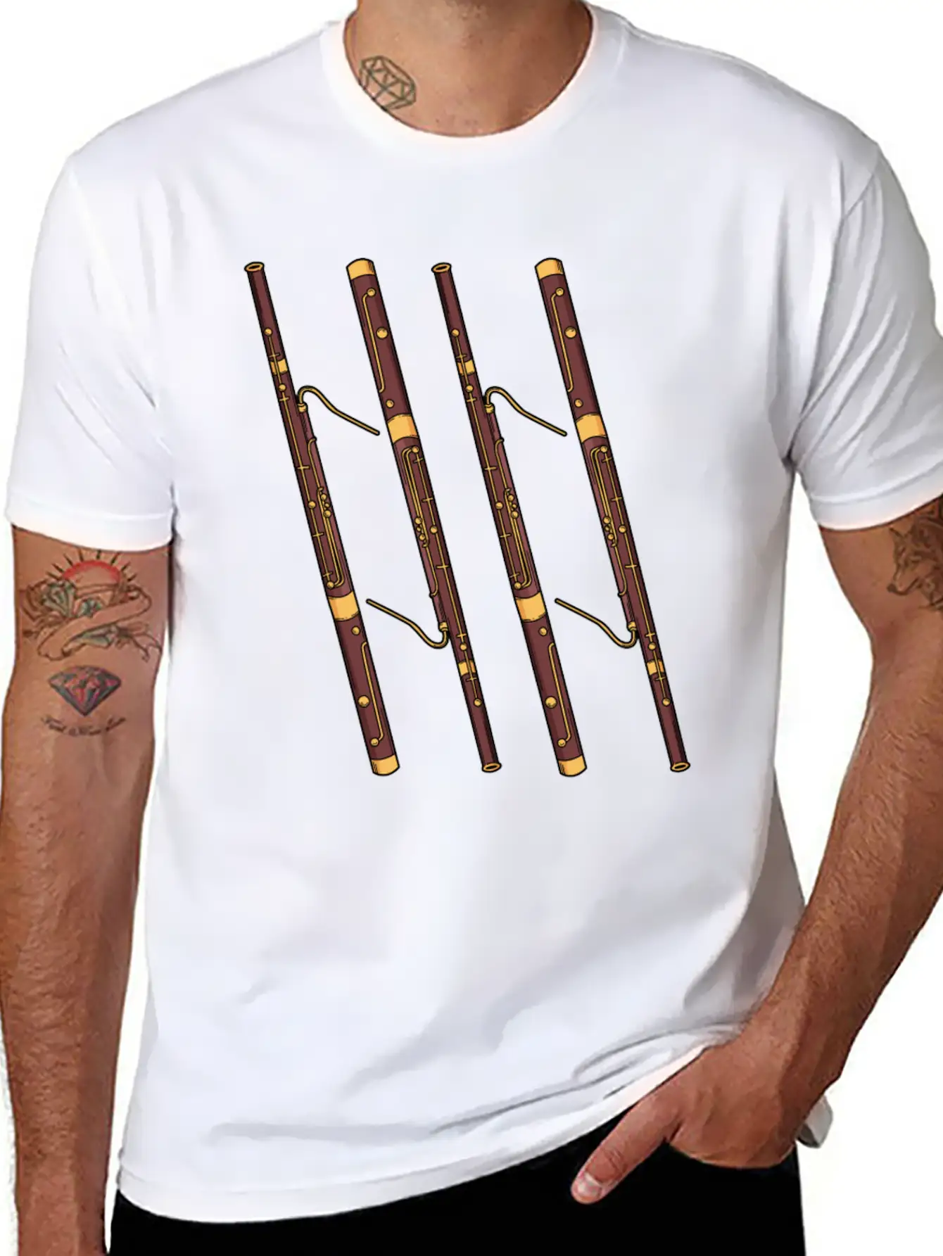 Retro Bassoon Retro Jazz Music Bassoonist Bassoon Unisex Casual T-Shirt – Clean Design For Daily Comfort