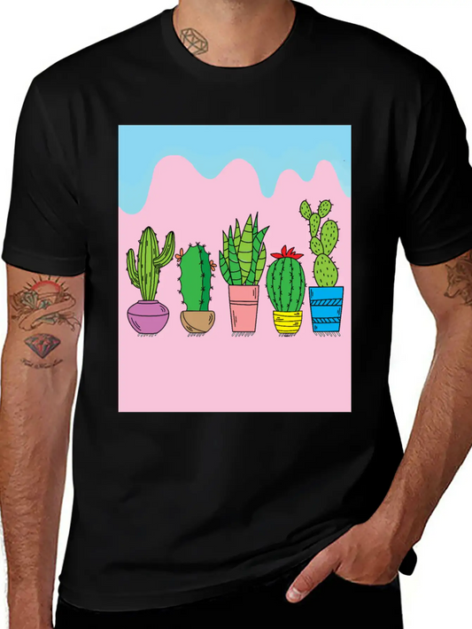 Retro Cactus Stylish Everyday T-Shirt – Unisex Basic Cotton Tee