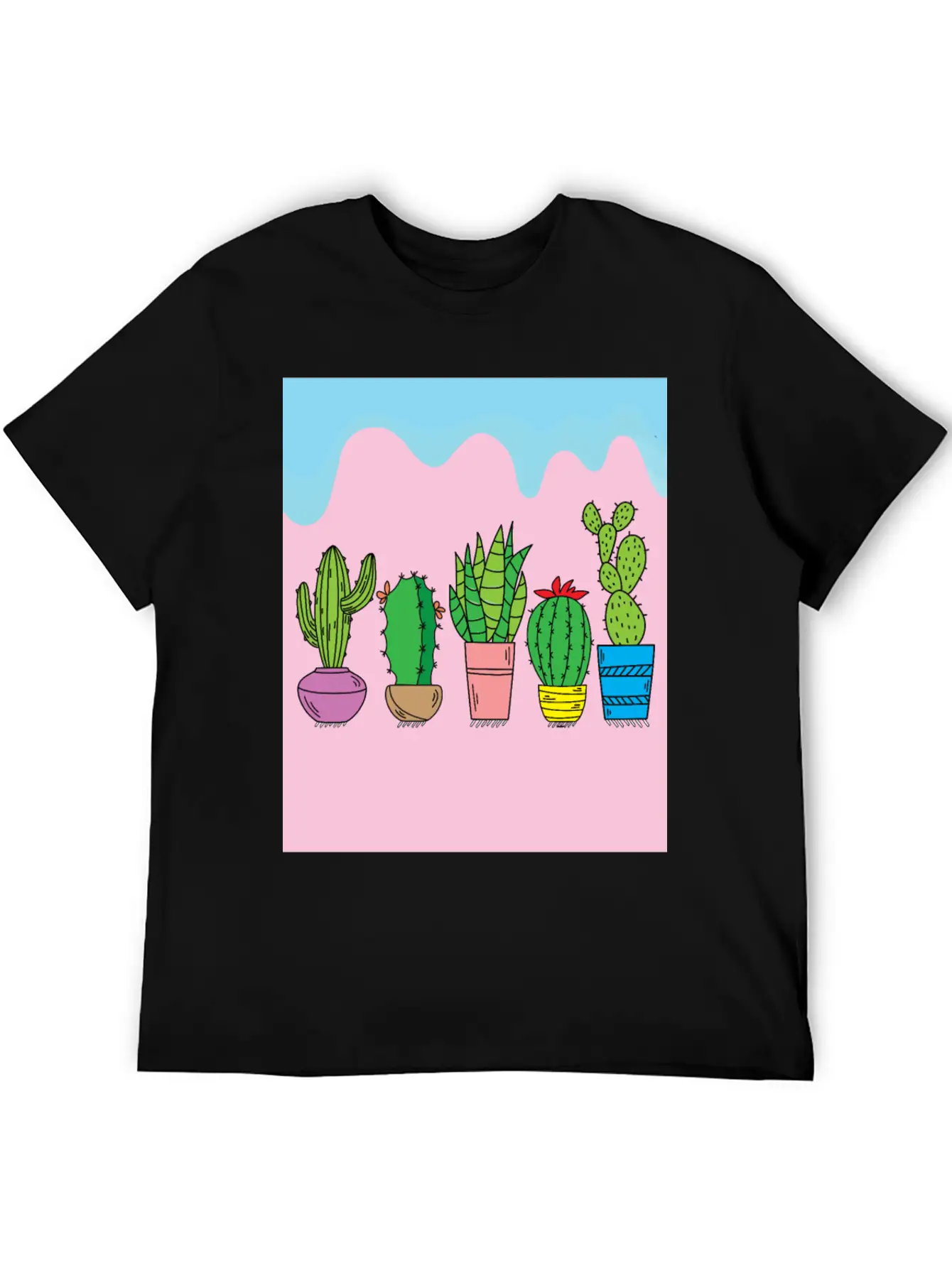 Retro Cactus Stylish Everyday T-Shirt – Unisex Basic Cotton Tee