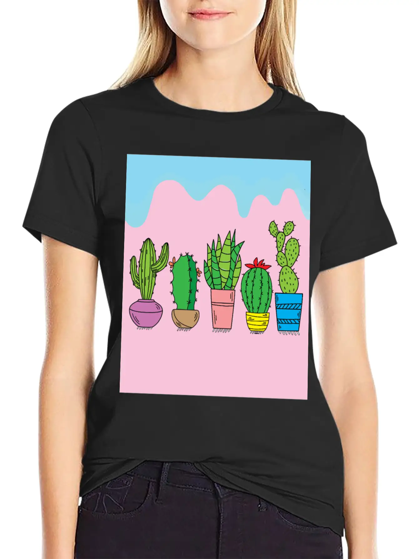 Retro Cactus Stylish Everyday T-Shirt – Unisex Basic Cotton Tee