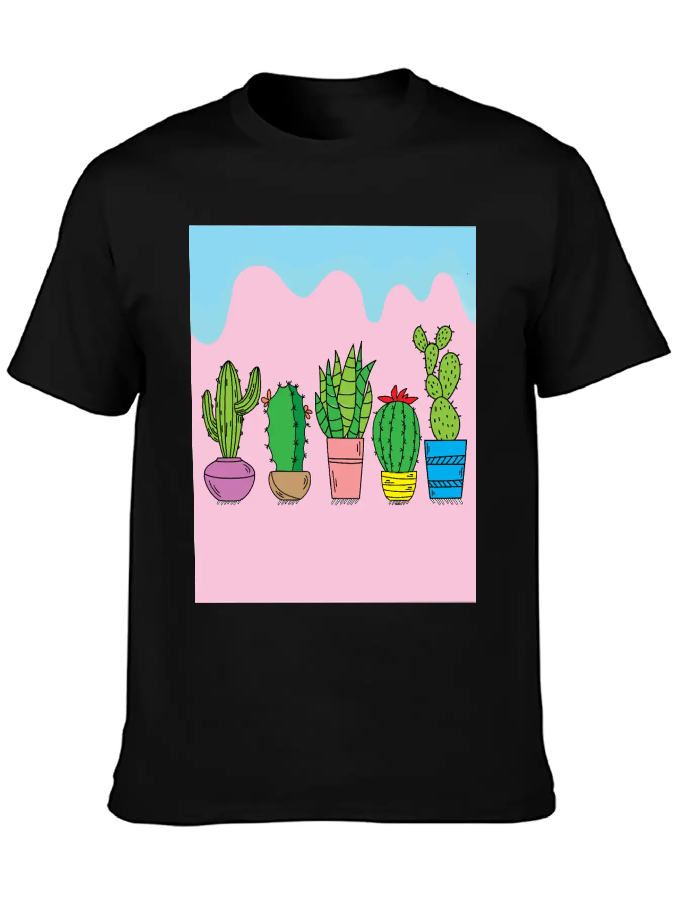 Retro Cactus Stylish Everyday T-Shirt – Unisex Basic Cotton Tee