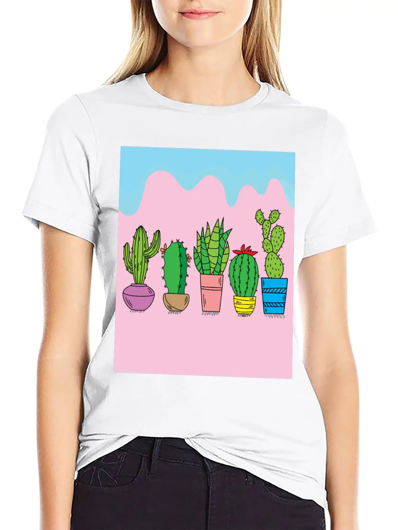 Retro Cactus Stylish Everyday T-Shirt – Unisex Basic Cotton Tee