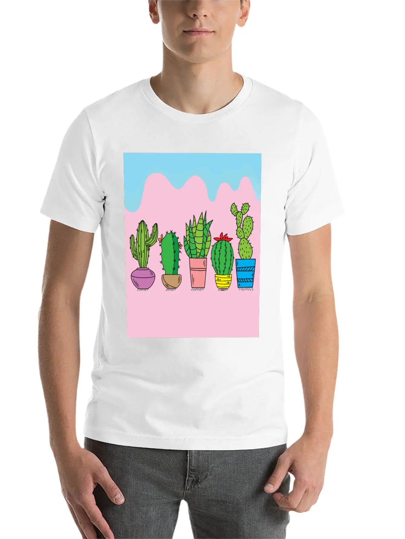 Retro Cactus Stylish Everyday T-Shirt – Unisex Basic Cotton Tee
