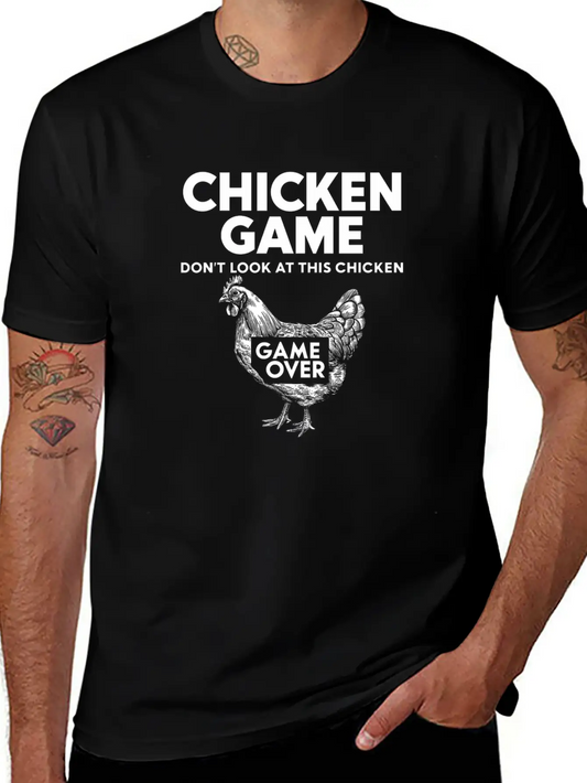 Retro Chicken Game Design For Gamers Stylish Everyday T-Shirt – Unisex Basic Cotton Tee