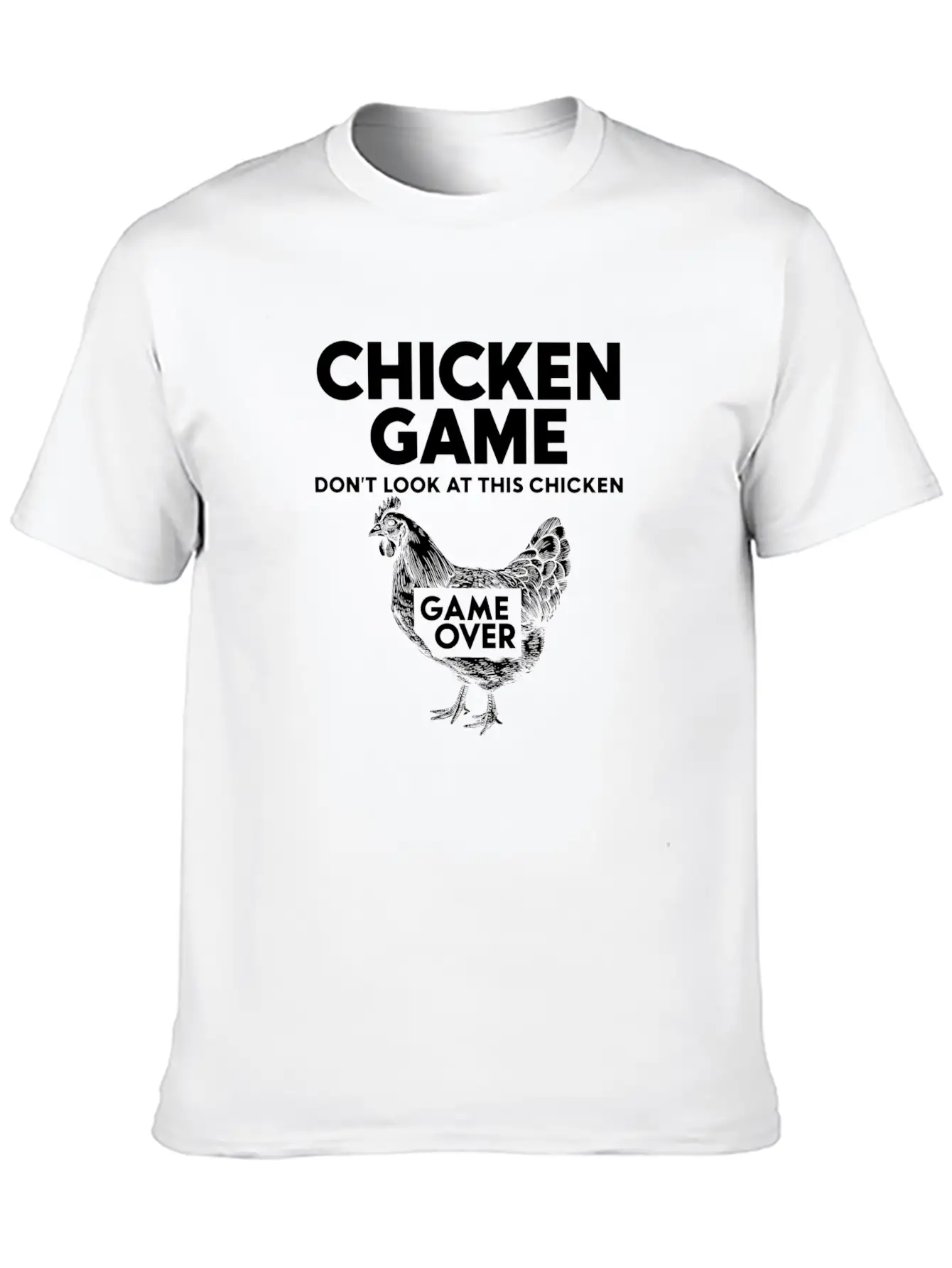 Retro Chicken Game Design For Gamers Stylish Everyday T-Shirt – Unisex Basic Cotton Tee