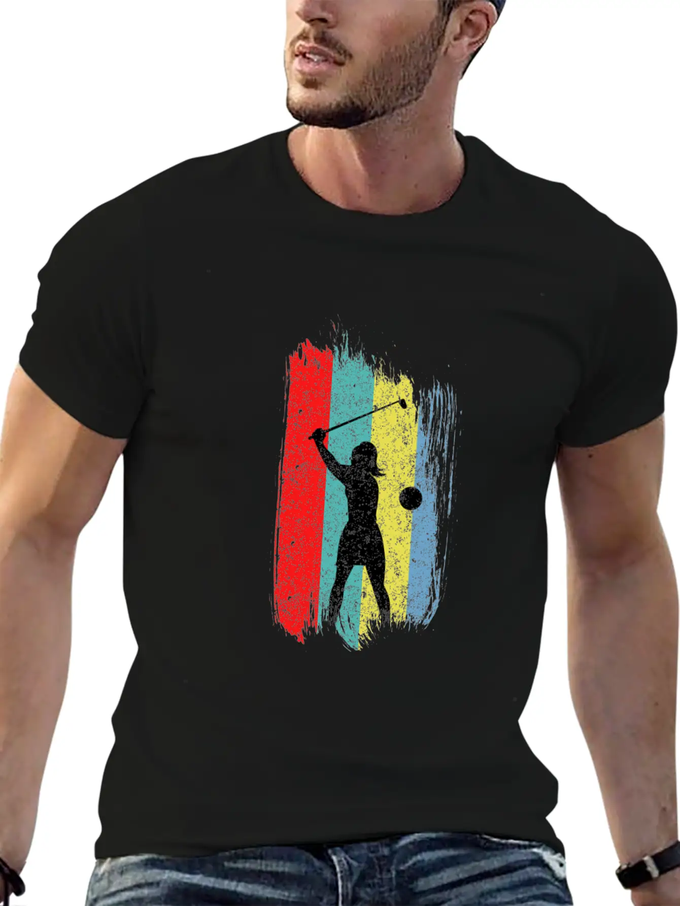 Retro Golf Player Women Golfer Golfing Putter Gift Unisex Short Sleeve Soft Cotton T-Shirt – Casual Everyday Wear