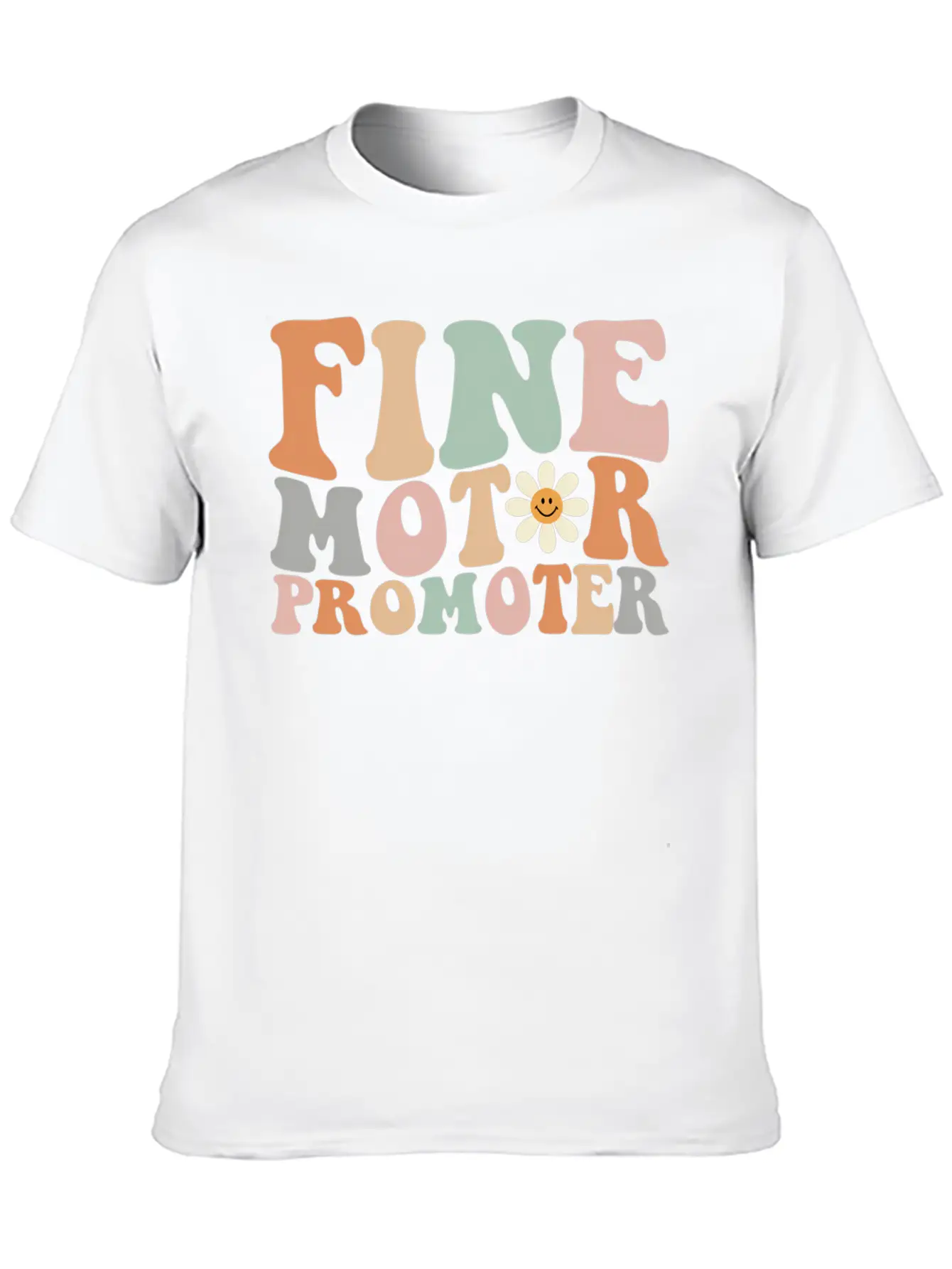 Retro Groovy Fine Motor Promoter Ot Occupational T Comfortable Minimalist Graphic Tee – Summer Style Essential