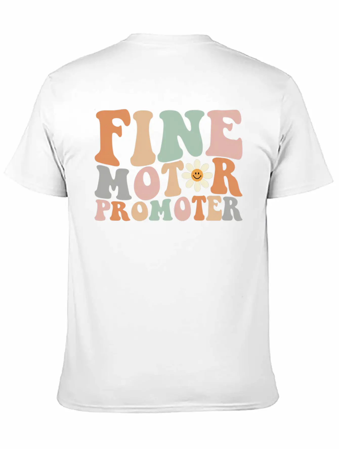 Retro Groovy Fine Motor Promoter Ot Occupational T Comfortable Minimalist Graphic Tee – Summer Style Essential