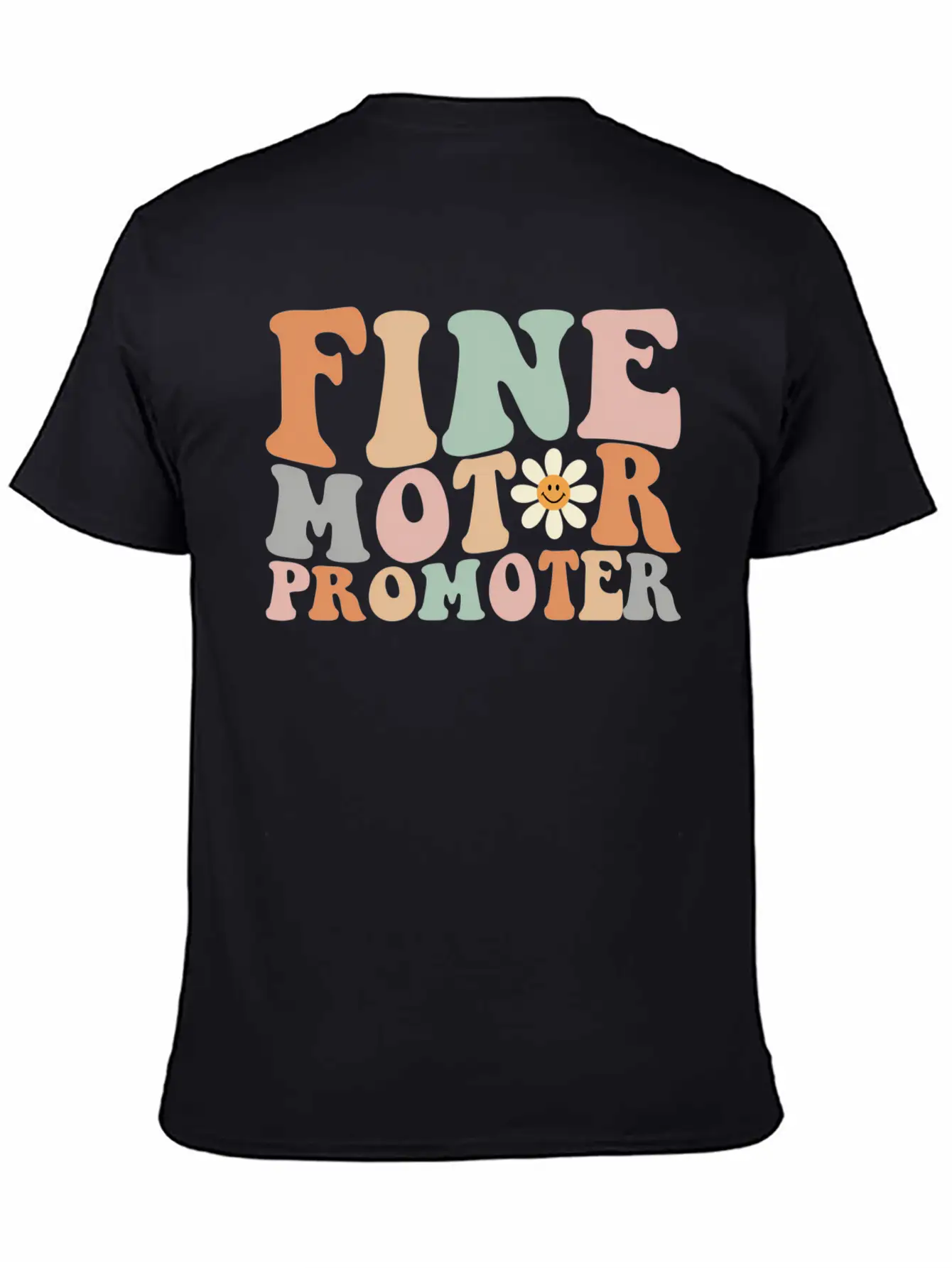Retro Groovy Fine Motor Promoter Ot Occupational T Comfortable Minimalist Graphic Tee – Summer Style Essential