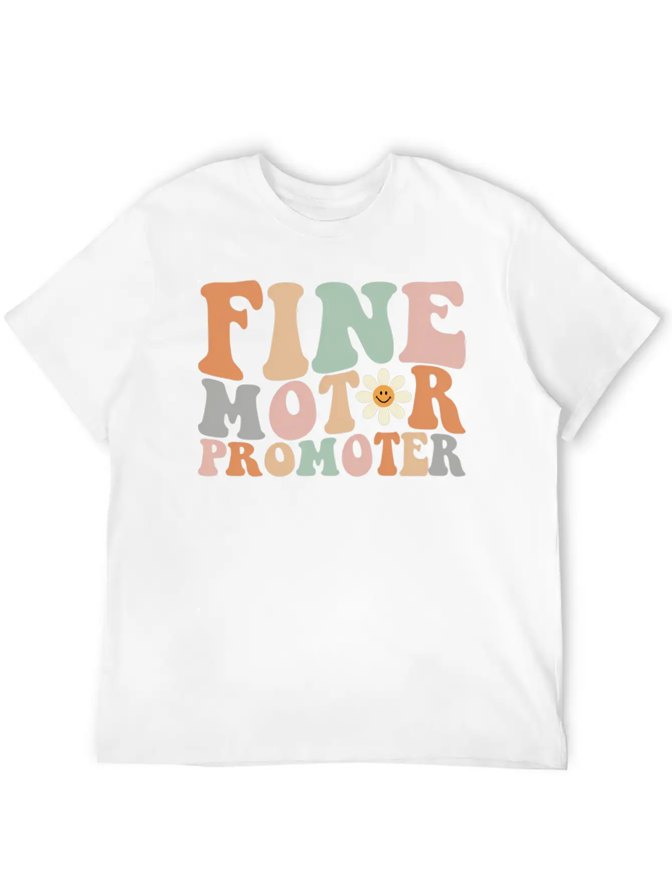 Retro Groovy Fine Motor Promoter Ot Occupational T Comfortable Minimalist Graphic Tee – Summer Style Essential