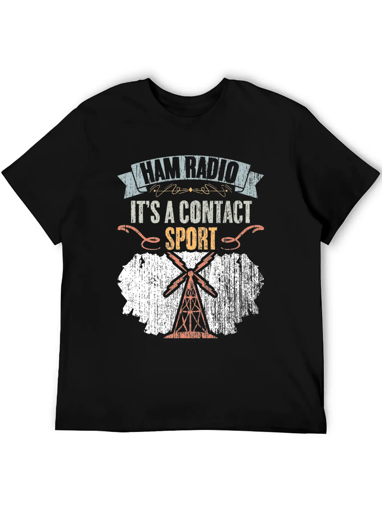 Retro Ham Radio It's A Contact Sport Amateur Radio Unisex Short Sleeve Soft Cotton T-Shirt – Casual Everyday Wear