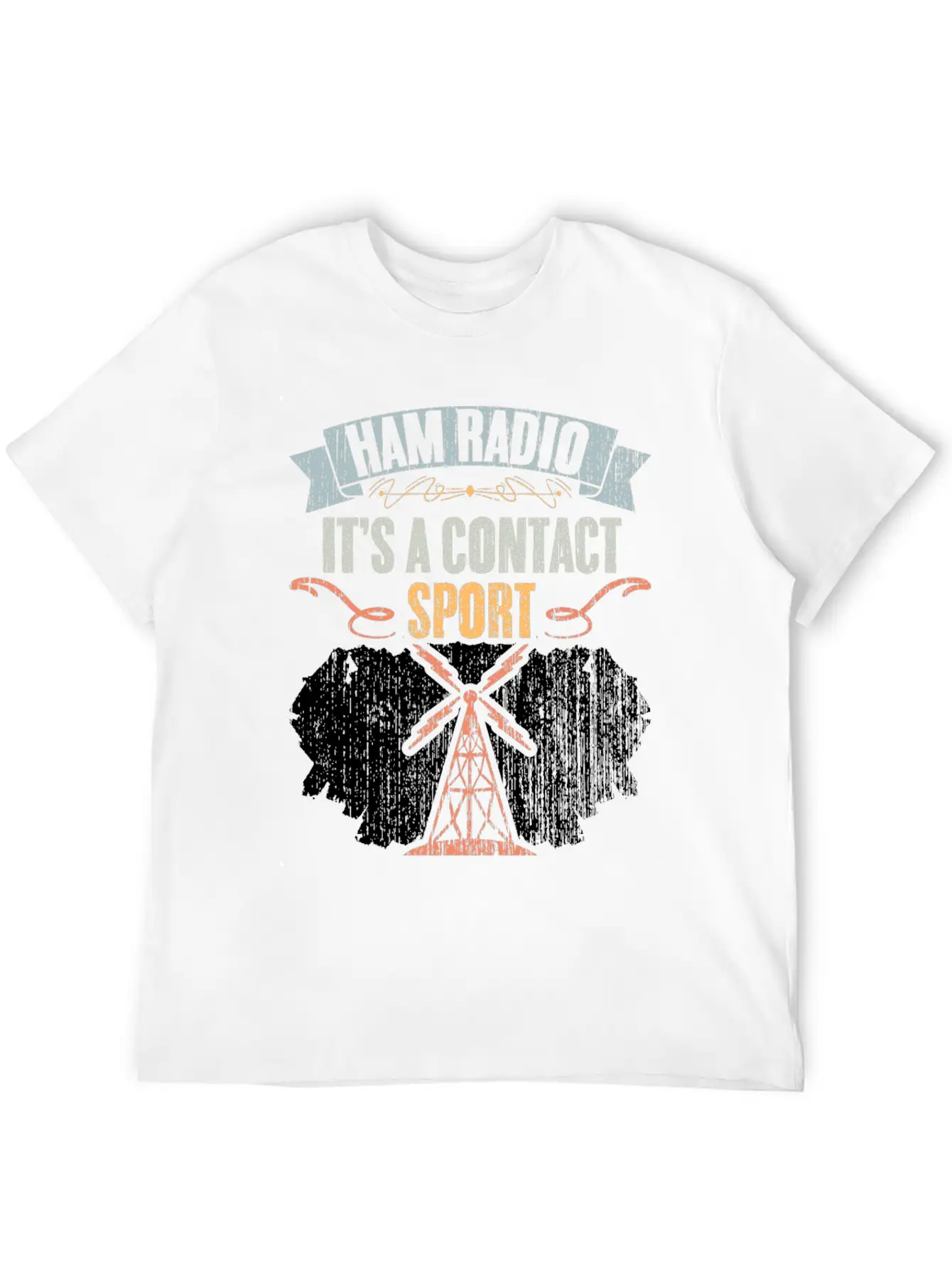 Retro Ham Radio It's A Contact Sport Amateur Radio Unisex Short Sleeve Soft Cotton T-Shirt – Casual Everyday Wear