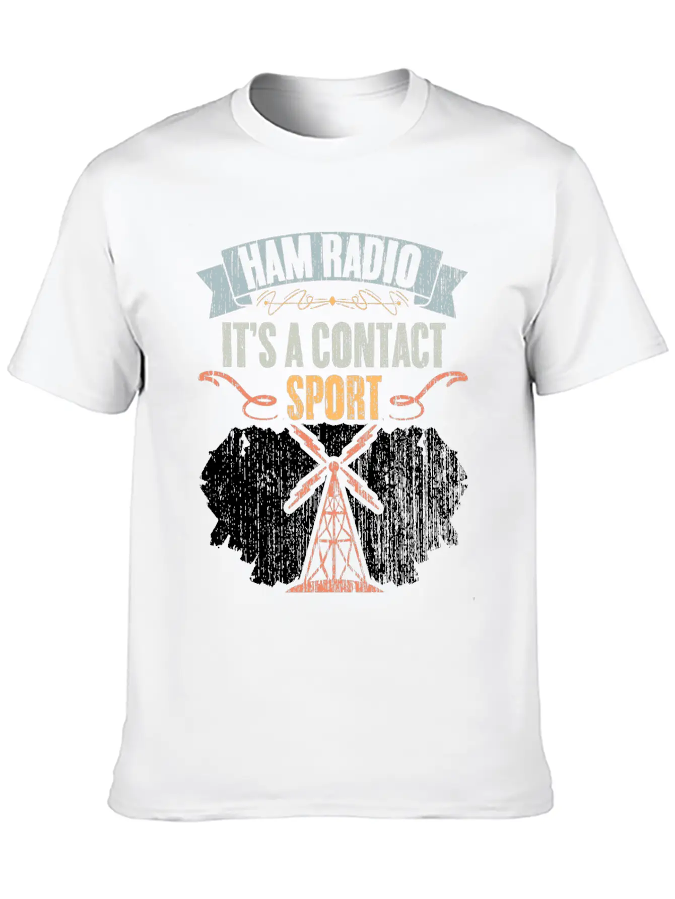 Retro Ham Radio It's A Contact Sport Amateur Radio Unisex Short Sleeve Soft Cotton T-Shirt – Casual Everyday Wear