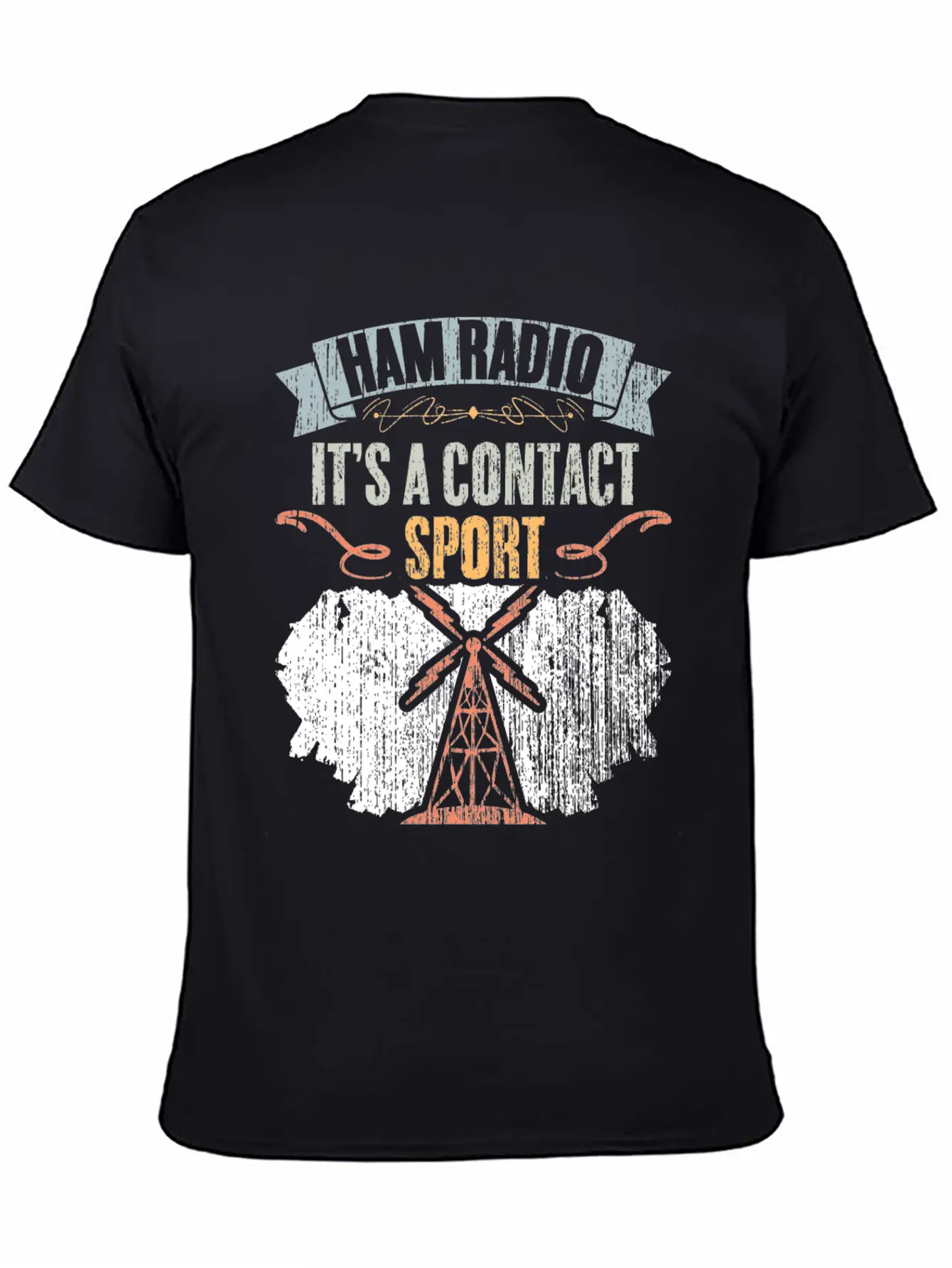 Retro Ham Radio It's A Contact Sport Amateur Radio Unisex Short Sleeve Soft Cotton T-Shirt – Casual Everyday Wear