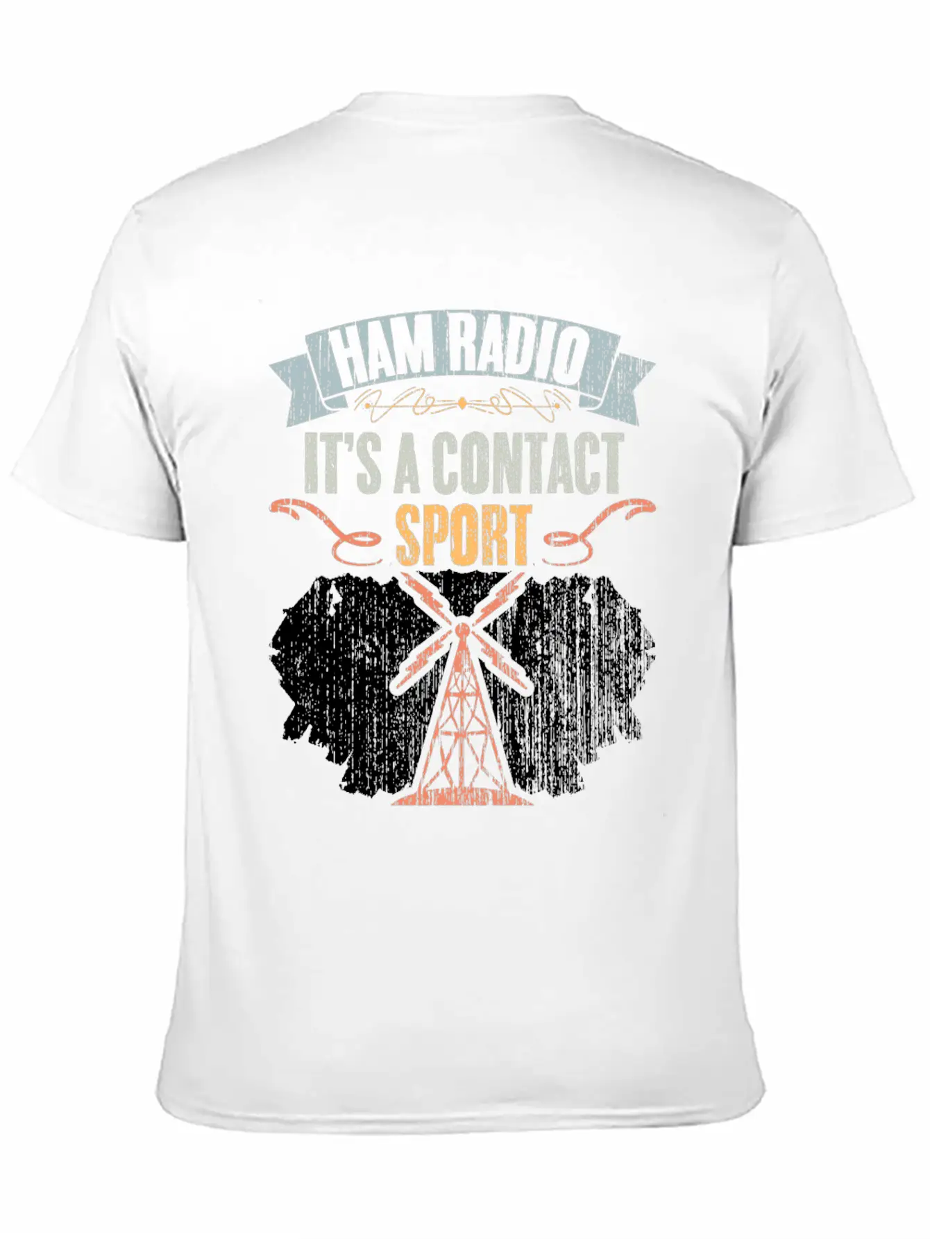 Retro Ham Radio It's A Contact Sport Amateur Radio Unisex Short Sleeve Soft Cotton T-Shirt – Casual Everyday Wear