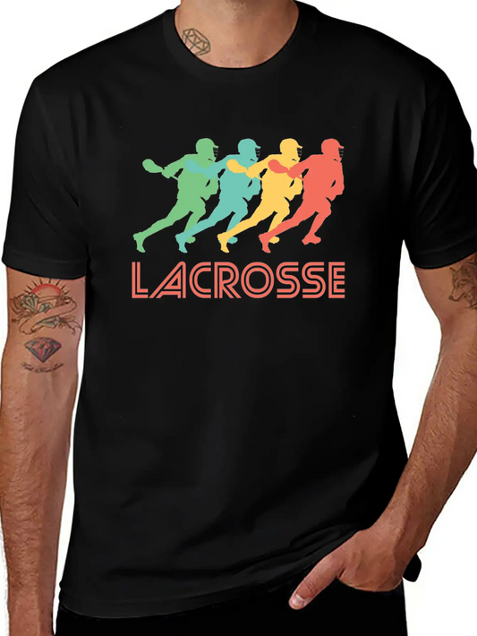Retro Lacrosse Pop Art Unisex Short Sleeve Soft Cotton T-Shirt – Casual Everyday Wear