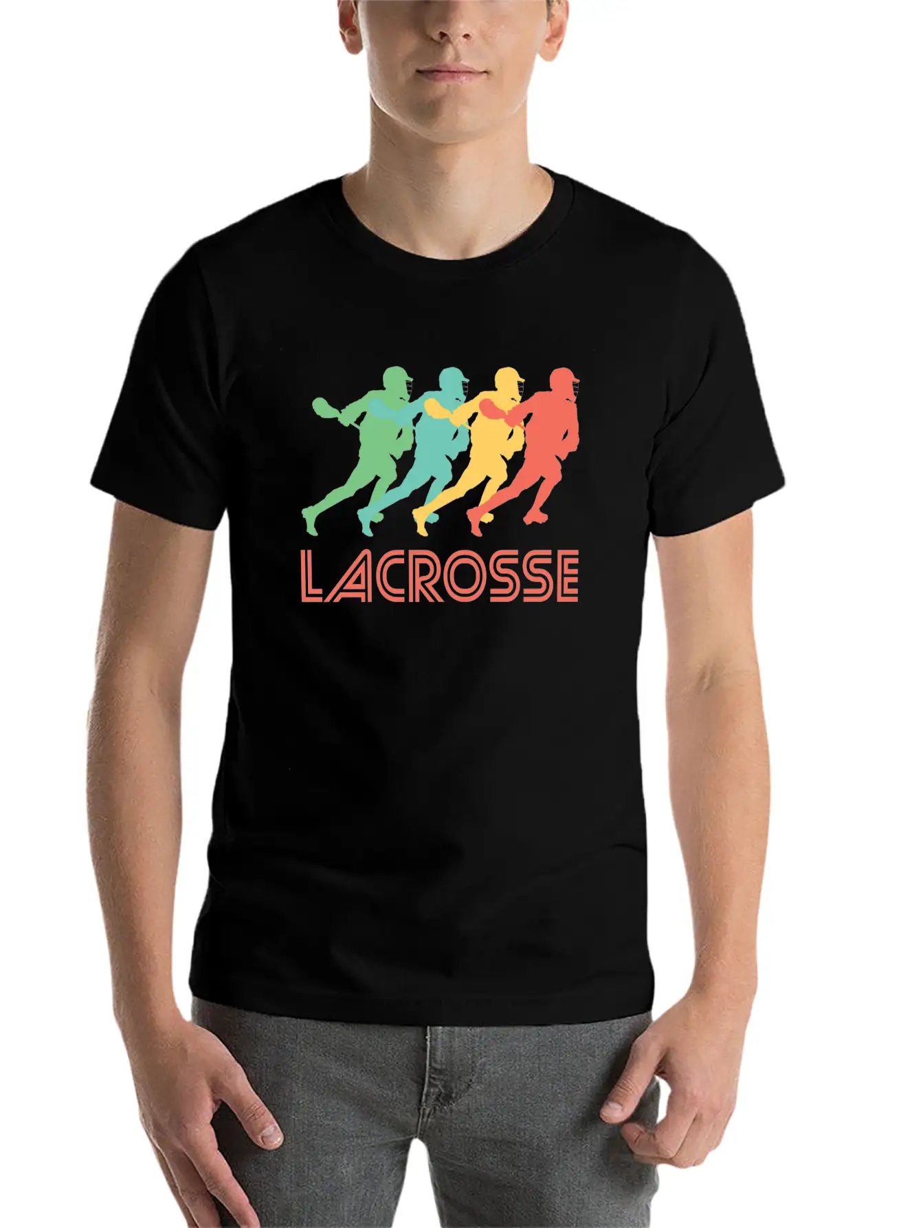 Retro Lacrosse Pop Art Unisex Short Sleeve Soft Cotton T-Shirt – Casual Everyday Wear