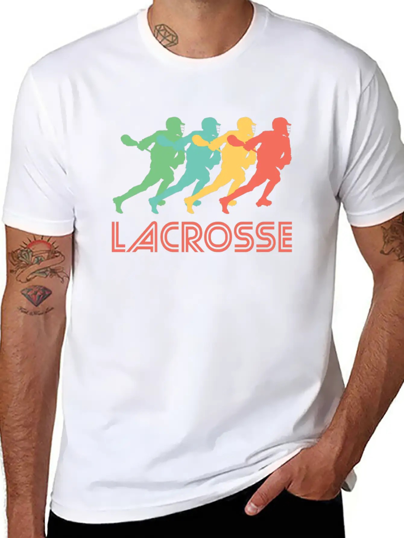 Retro Lacrosse Pop Art Unisex Short Sleeve Soft Cotton T-Shirt – Casual Everyday Wear