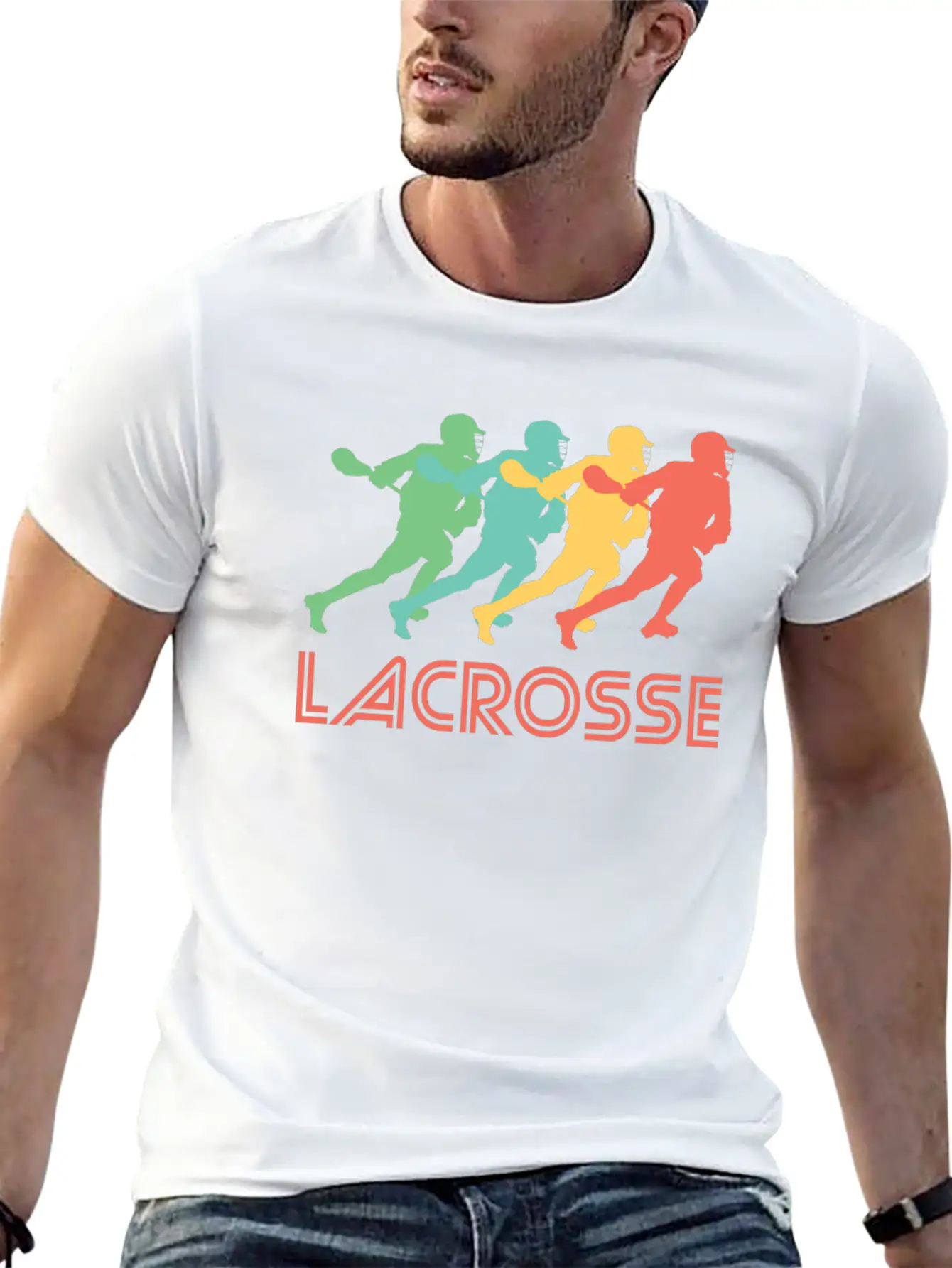 Retro Lacrosse Pop Art Unisex Short Sleeve Soft Cotton T-Shirt – Casual Everyday Wear