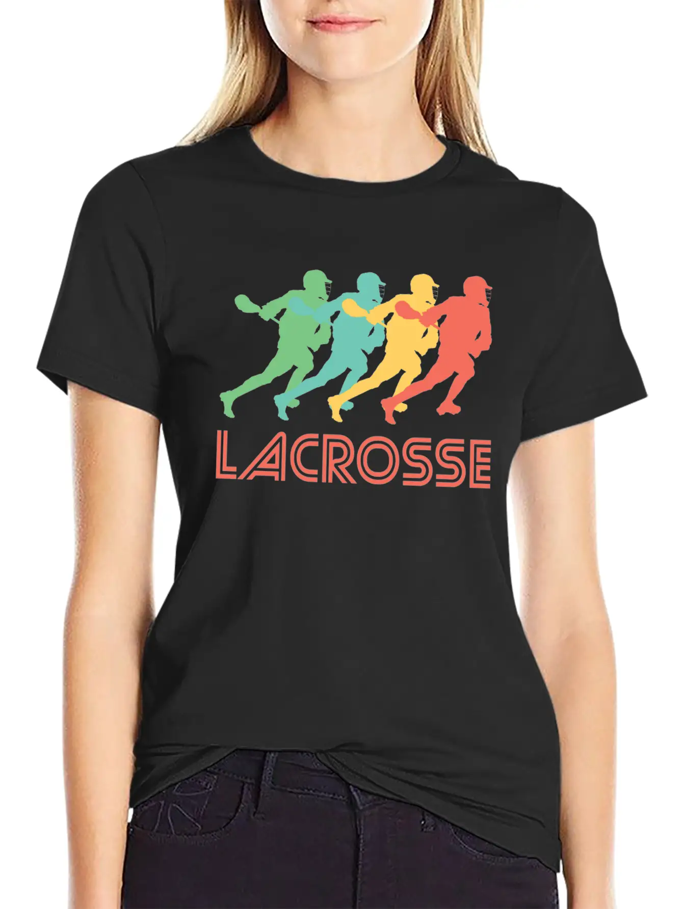 Retro Lacrosse Pop Art Unisex Short Sleeve Soft Cotton T-Shirt – Casual Everyday Wear