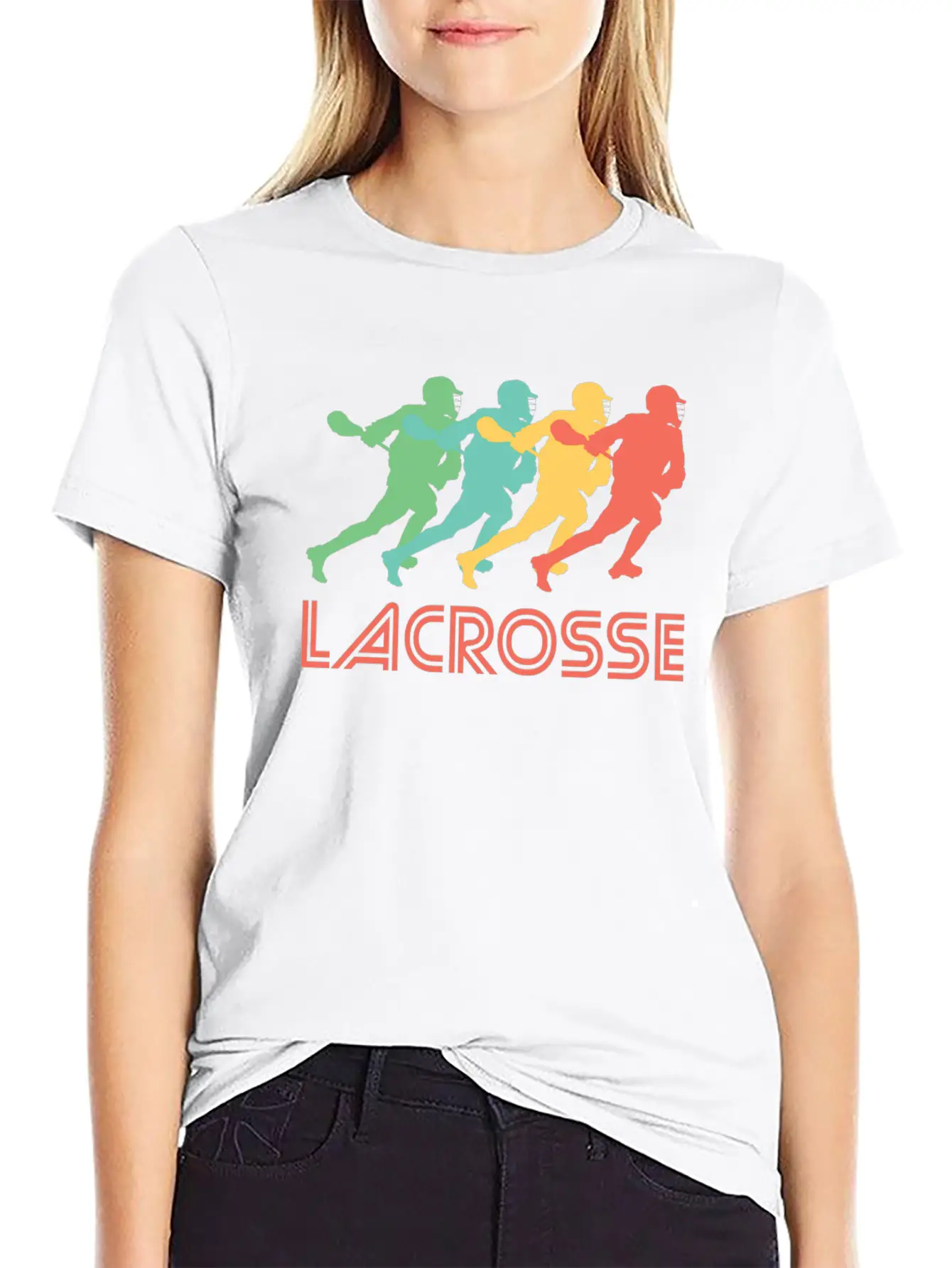 Retro Lacrosse Pop Art Unisex Short Sleeve Soft Cotton T-Shirt – Casual Everyday Wear