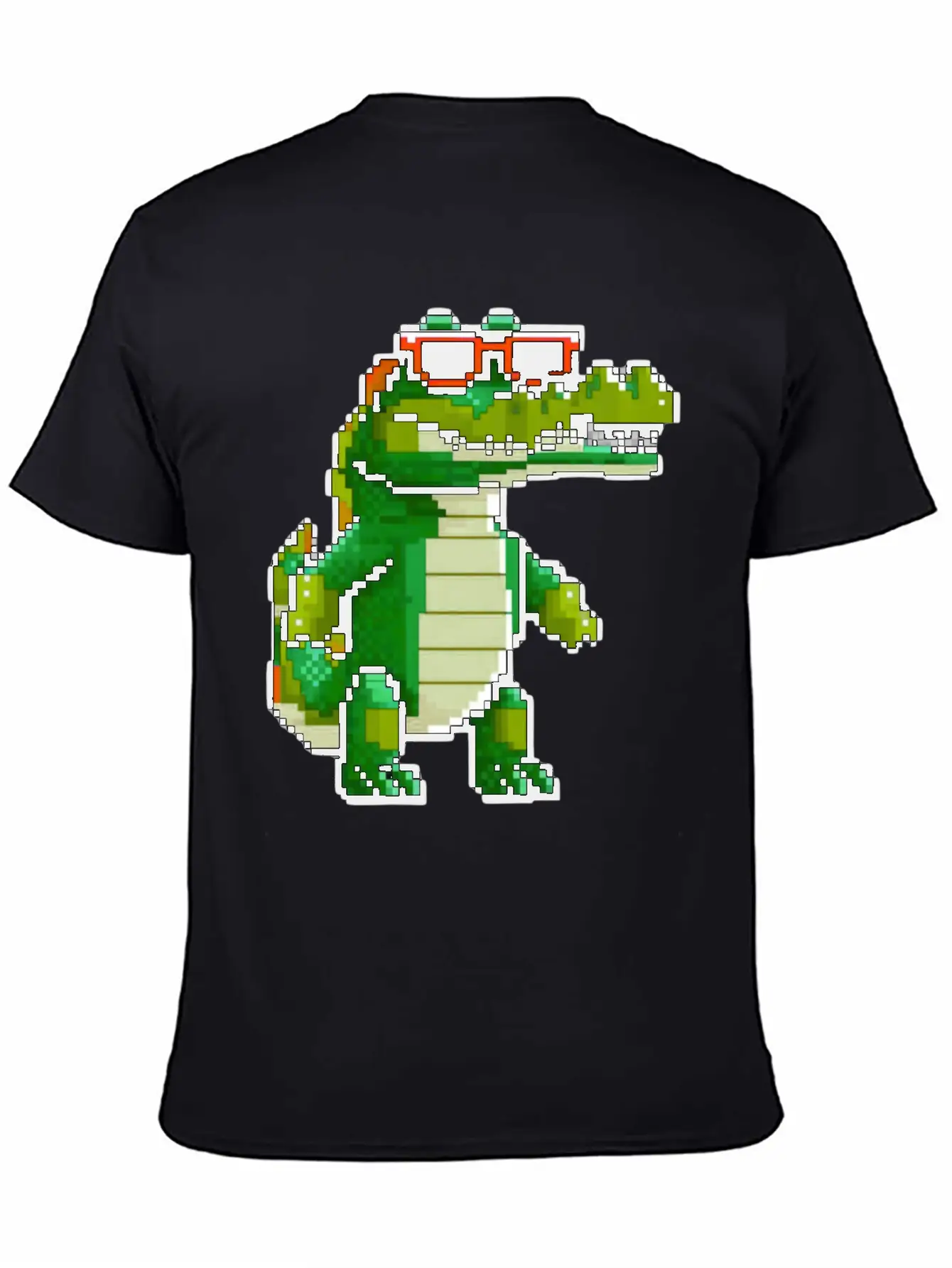 Retro Pixel Croc Basic Graphic T-Shirt – Daily Comfort In Soft Cotton