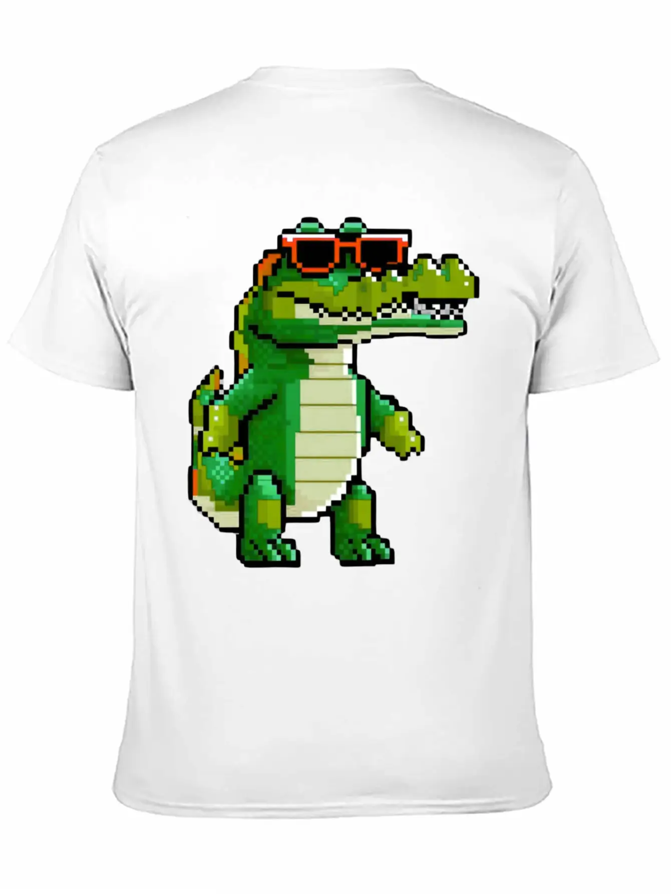Retro Pixel Croc Basic Graphic T-Shirt – Daily Comfort In Soft Cotton