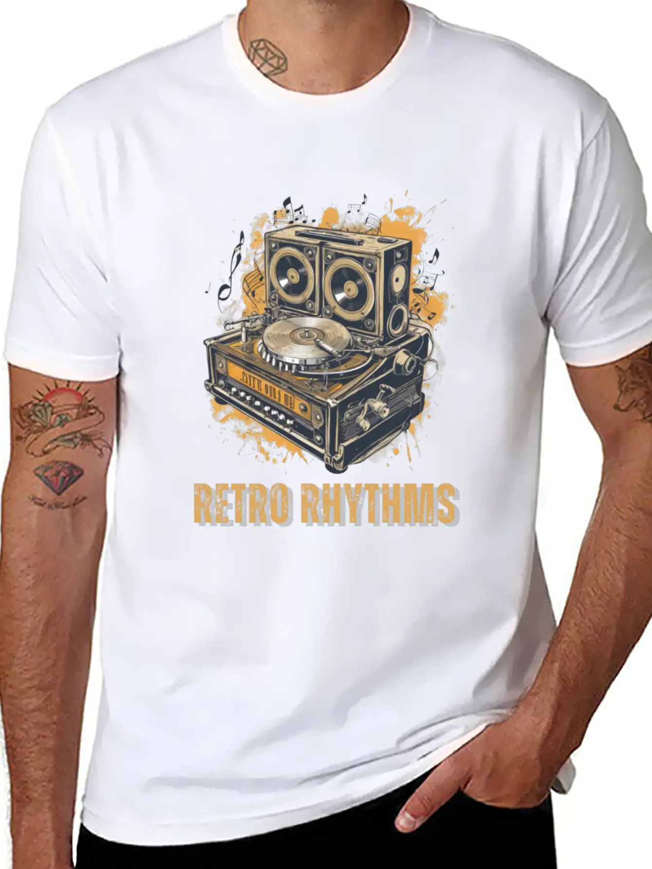 Retro Rhythms Basic Graphic T-Shirt – Daily Comfort In Soft Cotton