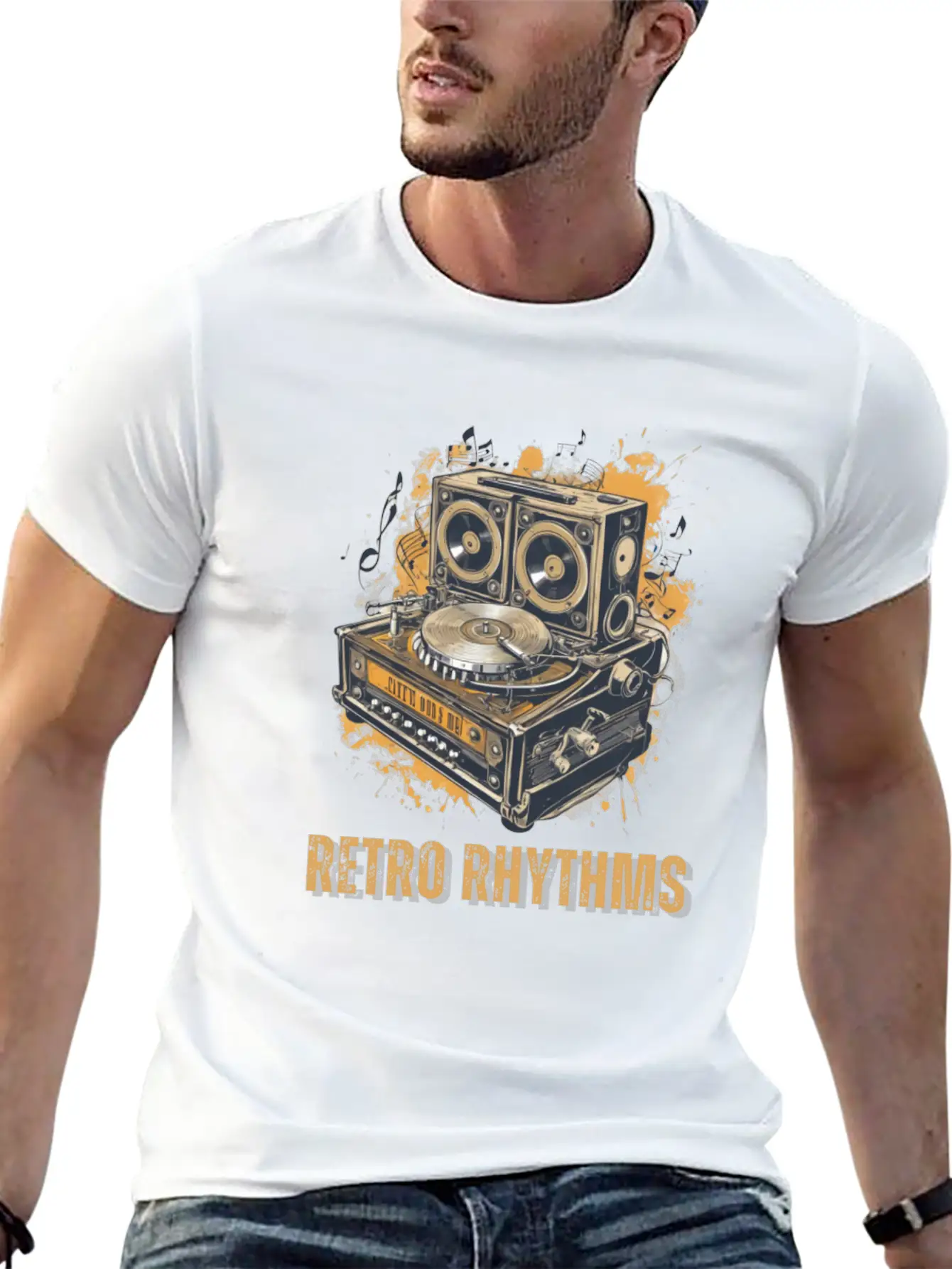 Retro Rhythms Basic Graphic T-Shirt – Daily Comfort In Soft Cotton