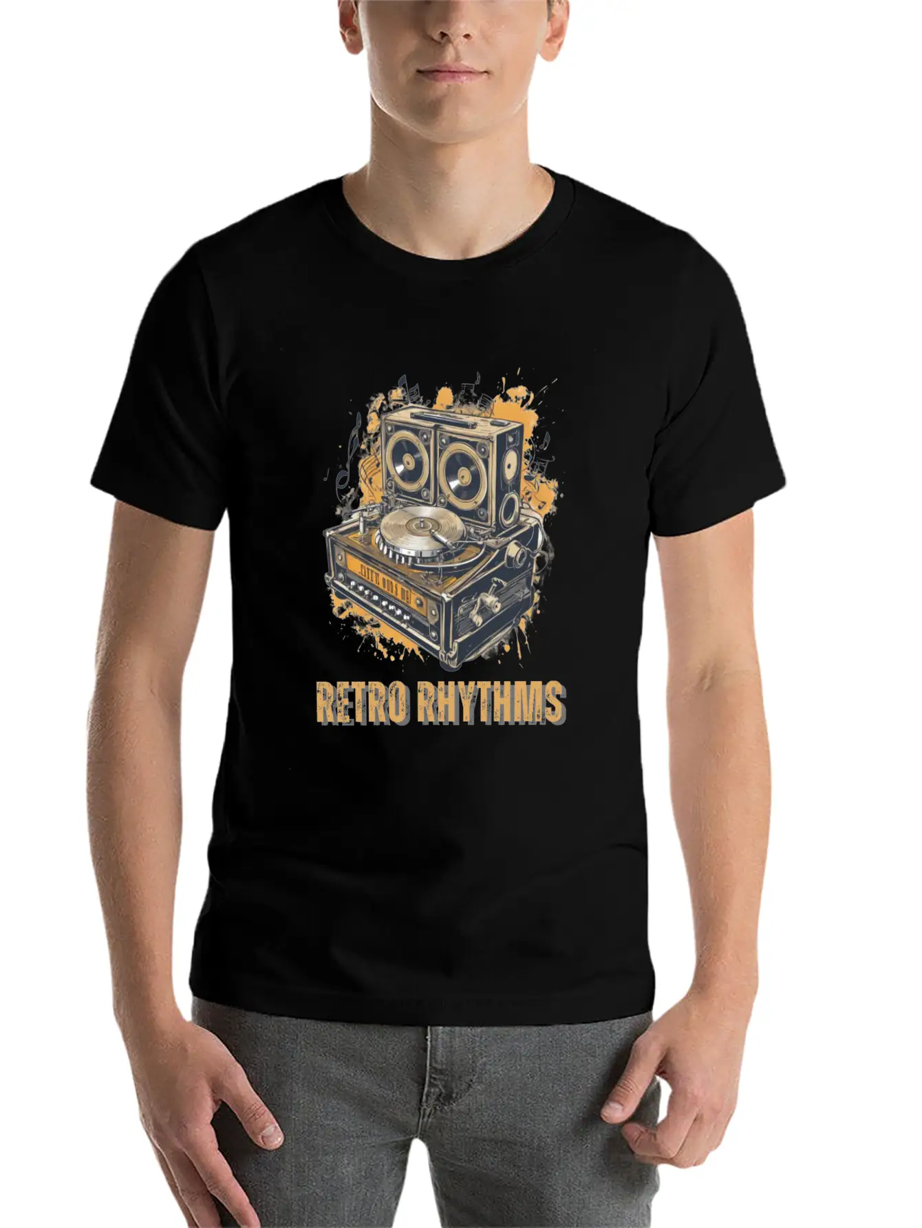 Retro Rhythms Basic Graphic T-Shirt – Daily Comfort In Soft Cotton