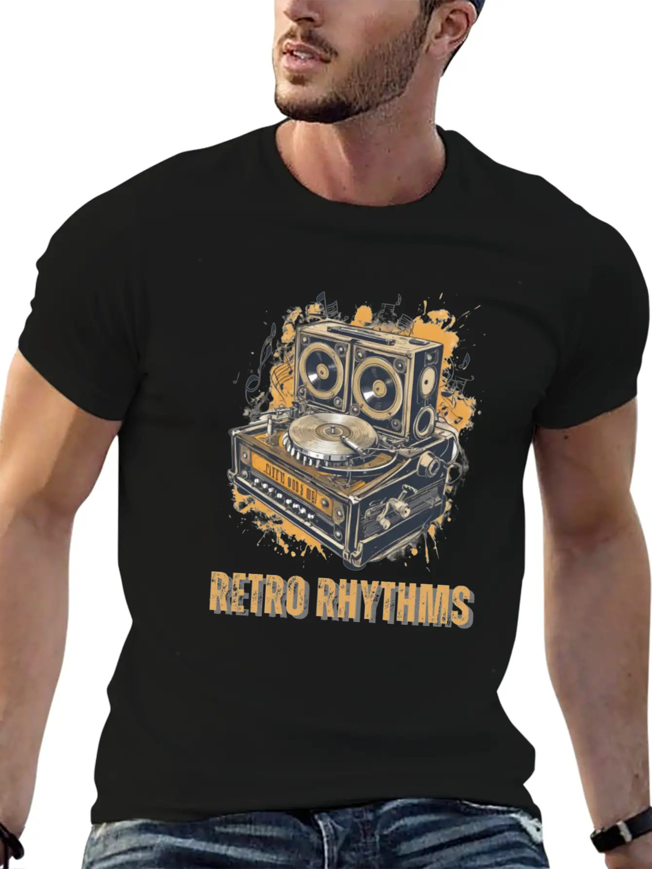 Retro Rhythms Basic Graphic T-Shirt – Daily Comfort In Soft Cotton