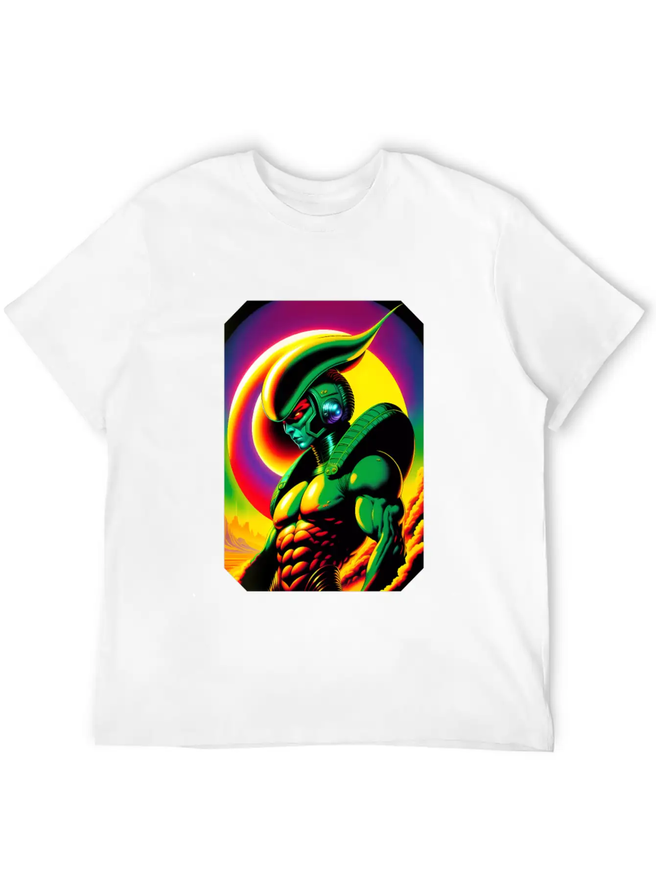 Retro Sci-Fi Reptilian Design Shirt V7 Basic Graphic T-Shirt – Daily Comfort In Soft Cotton
