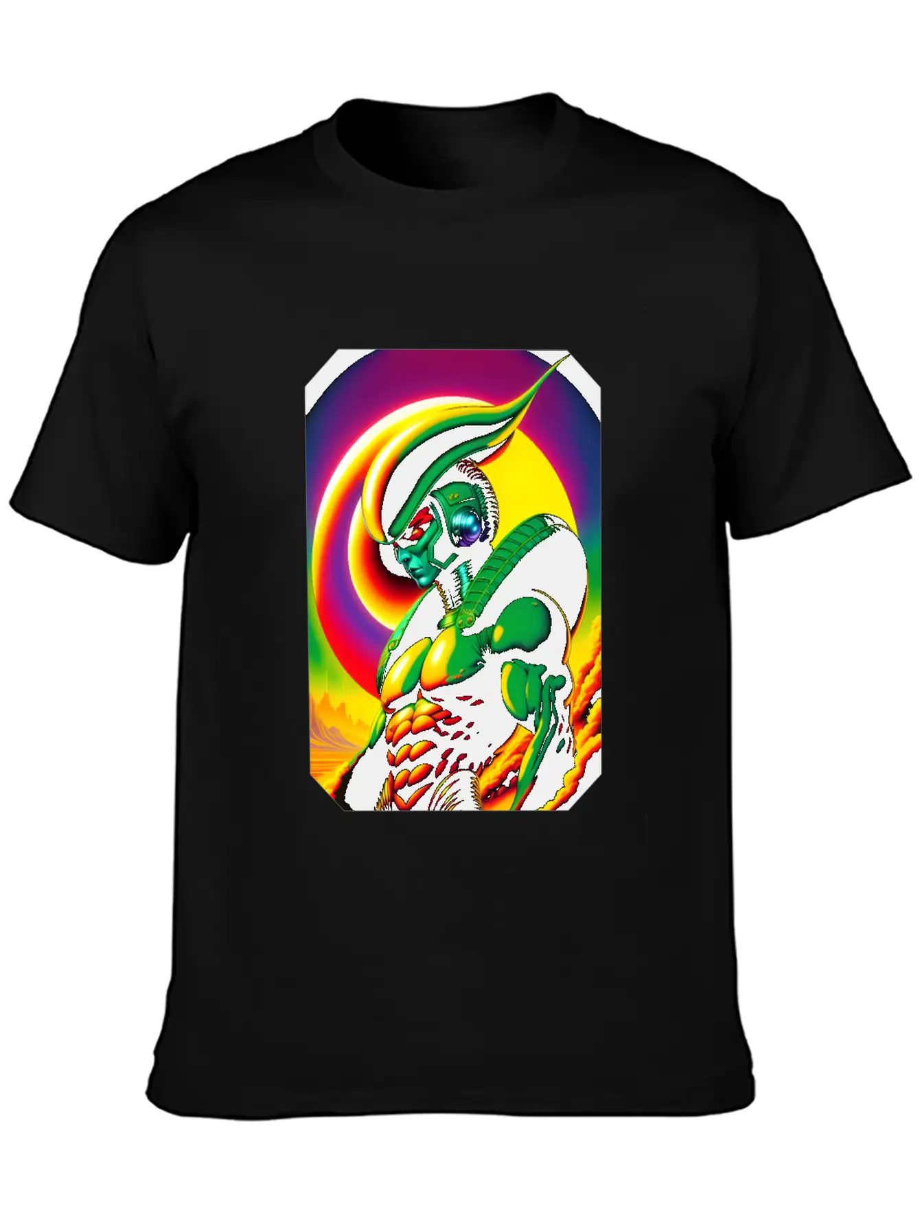 Retro Sci-Fi Reptilian Design Shirt V7 Basic Graphic T-Shirt – Daily Comfort In Soft Cotton
