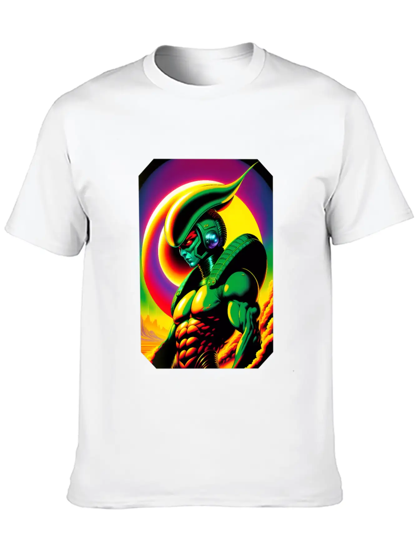 Retro Sci-Fi Reptilian Design Shirt V7 Basic Graphic T-Shirt – Daily Comfort In Soft Cotton