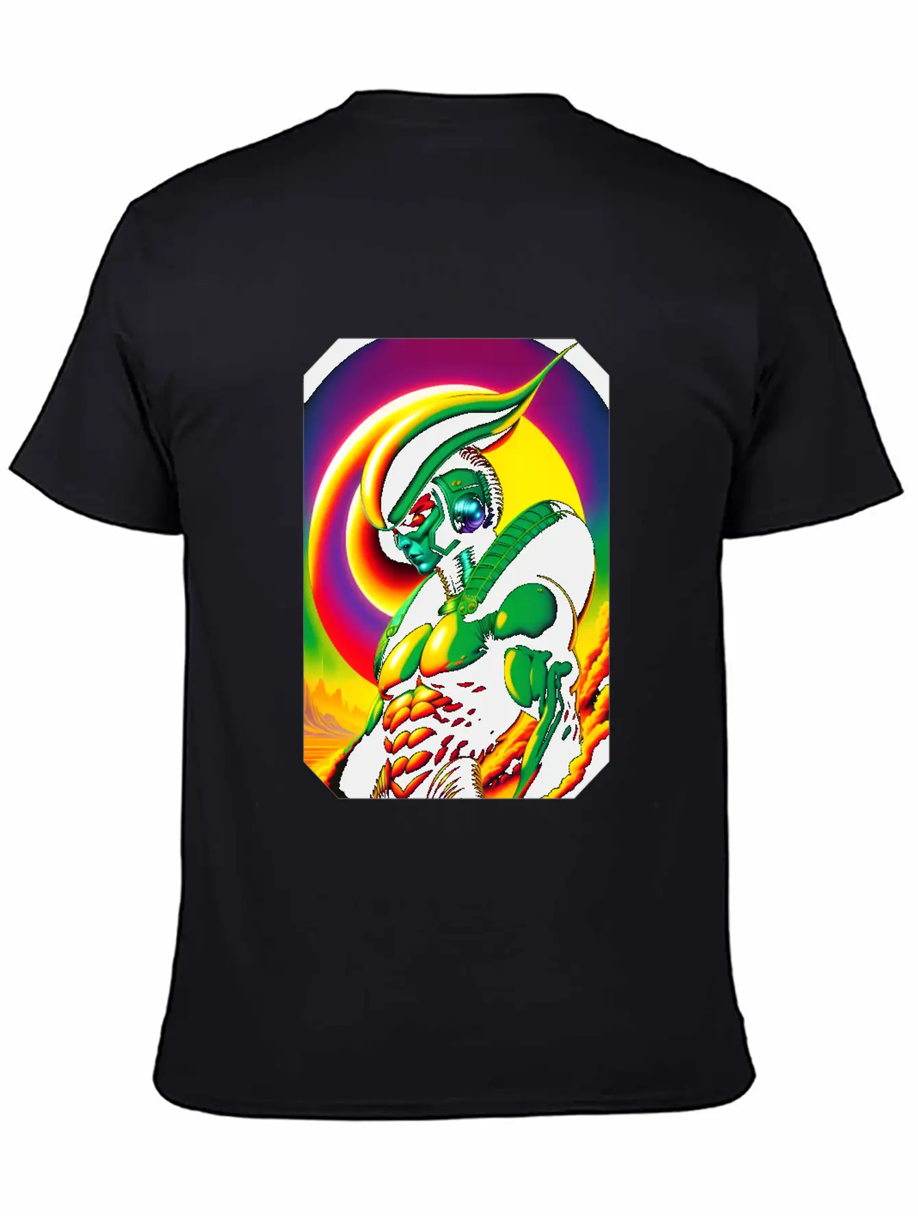 Retro Sci-Fi Reptilian Design Shirt V7 Basic Graphic T-Shirt – Daily Comfort In Soft Cotton