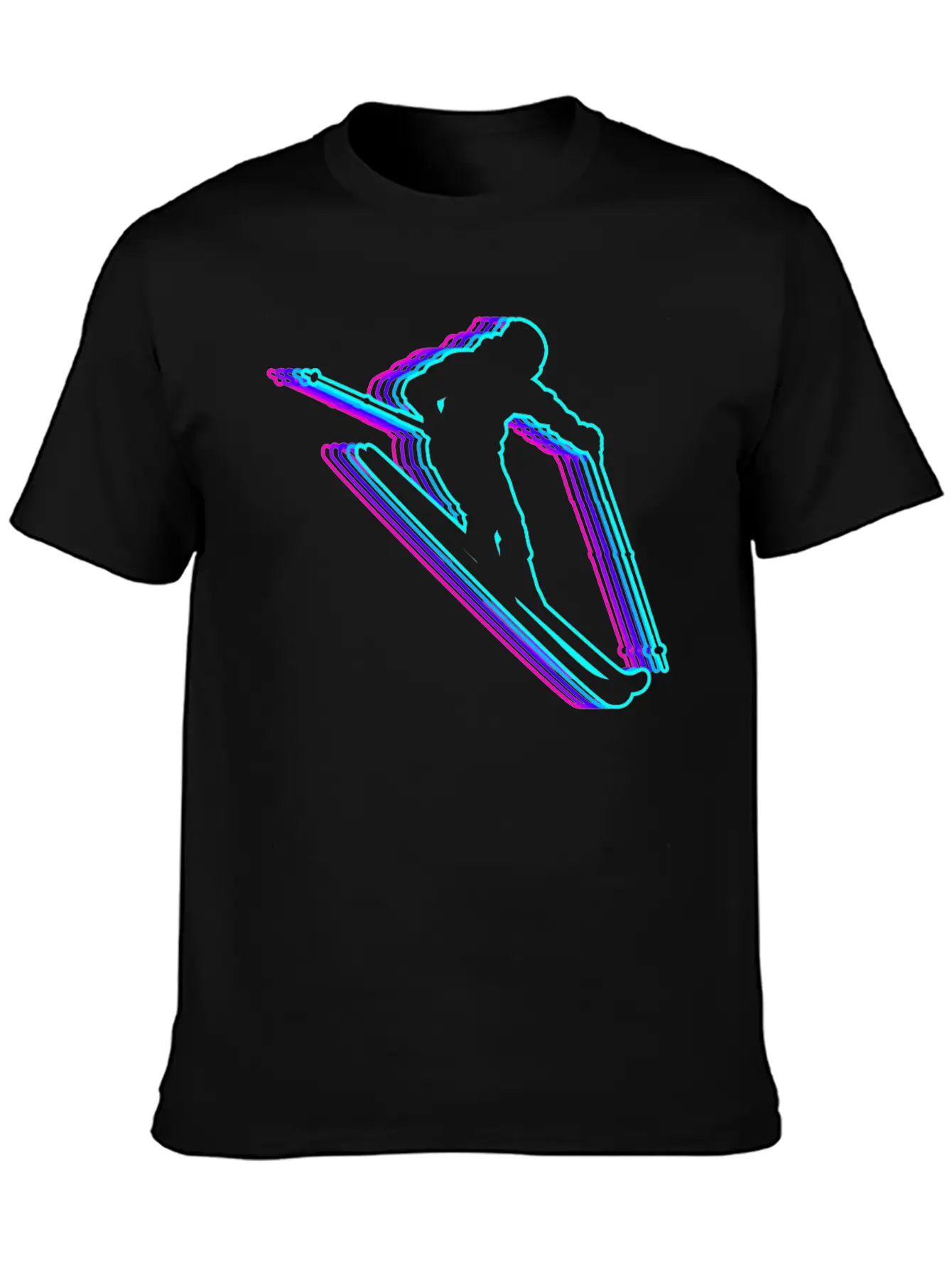 Retro Skiing Ski Skier Vaporwave Stylish Everyday T-Shirt – Unisex Basic Cotton Tee